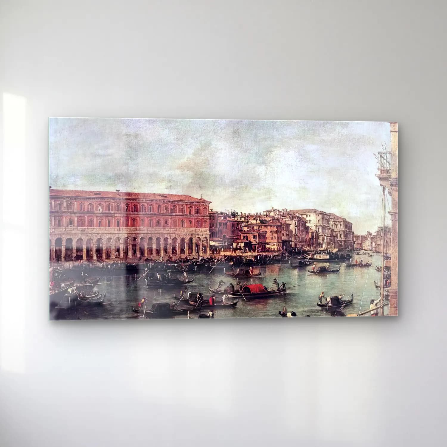 Francesco Guardi – The Grand Canal at the Fish Market (Pescheria) cam tablo — sol açıdan görünüm