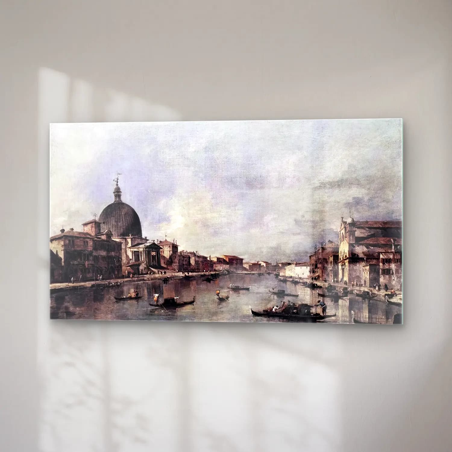 Francesco Guardi – The Grand Canal with San Simeone Piccolo and Santa Lucia cam tablo — sağ açıdan görünüm