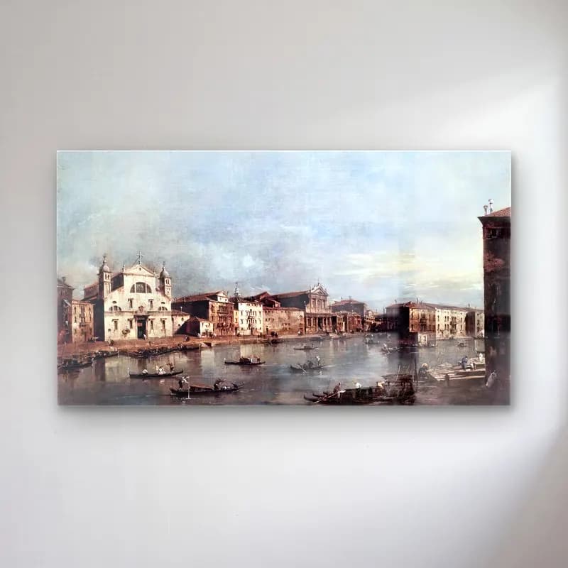 Francesco Guardi – The Grand Canal with Santa Lucia and the Scalzi cam tablo — Francesco Guardi – The Grand Canal with Santa Lucia and the Scalzi — yağlı boya liman ve tekneler