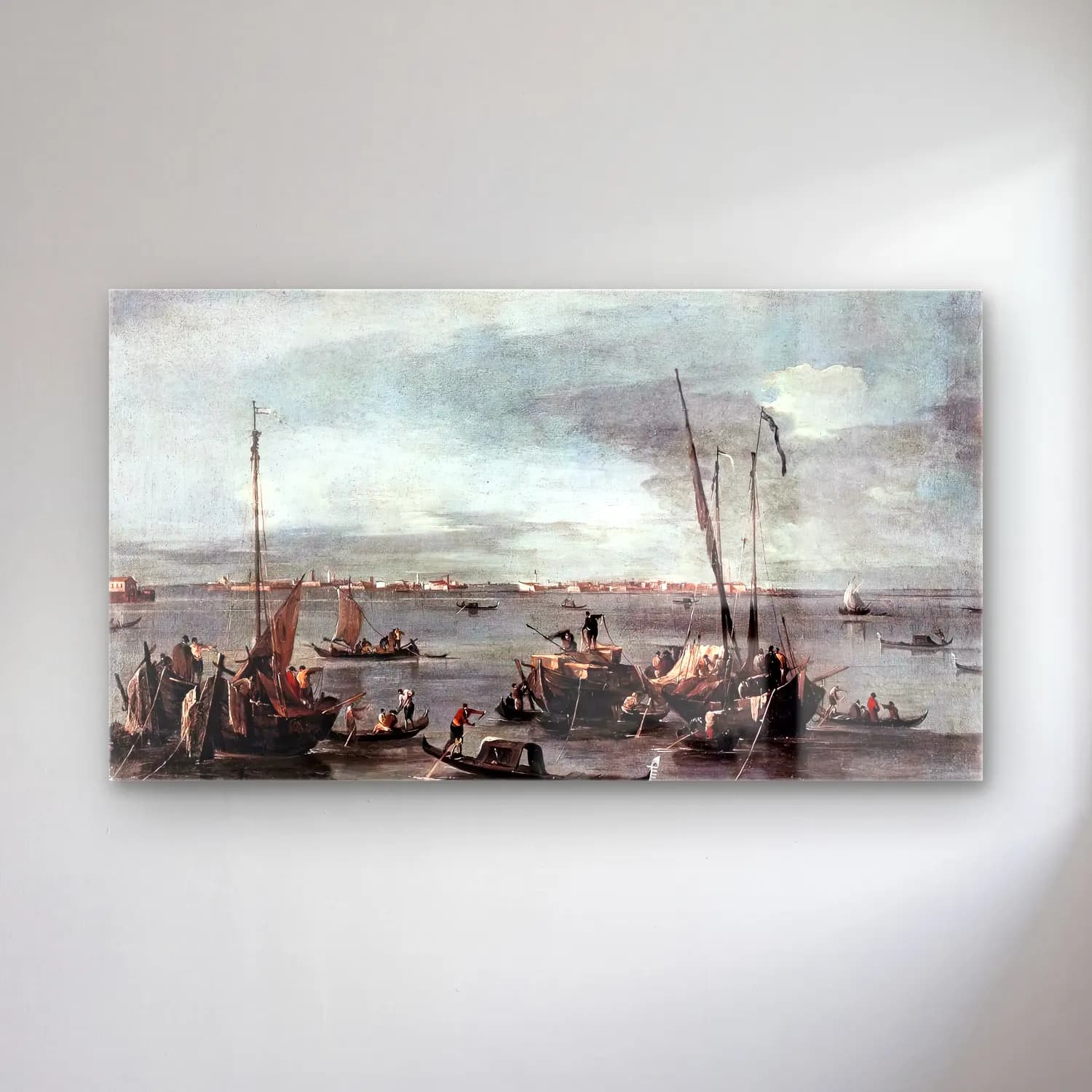 Francesco Guardi – The Lagoon Looking toward Murano from the Fondamenta Nuove cam tablo — Francesco Guardi – The Lagoon Looking toward Murano from the Fondamenta Nuove — yağlı boya liman ve tekneler