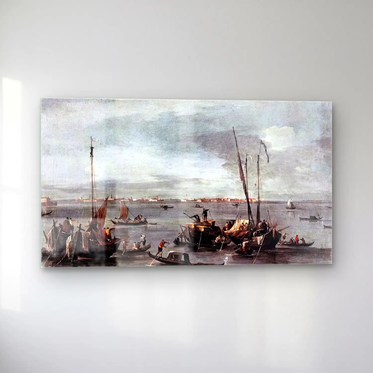 Francesco Guardi – The Lagoon Looking toward Murano from the Fondamenta Nuove cam tablo — sol açıdan görünüm