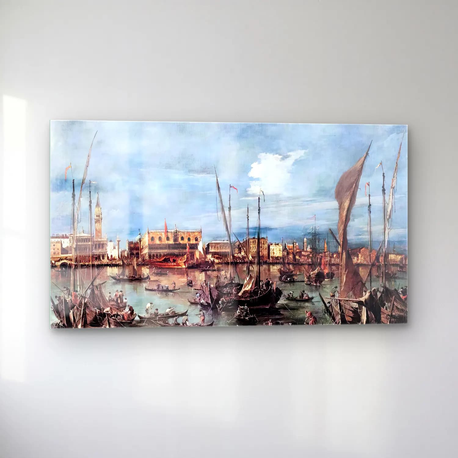 Francesco Guardi – The Molo and the Riva degli Schiavoni from the Bacino di… cam tablo — sol açıdan görünüm