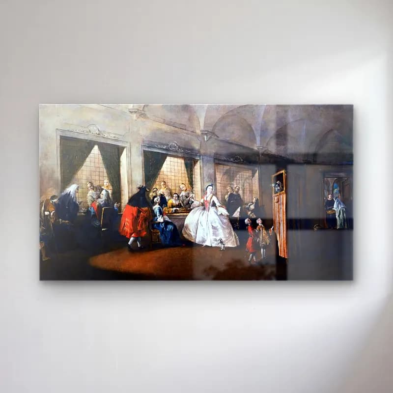 Francesco Guardi – The Parlor of the Nuns at San Zaccaria cam tablo — Francesco Guardi – The Parlor of the Nuns at San Zaccaria — vintage dini sahne
