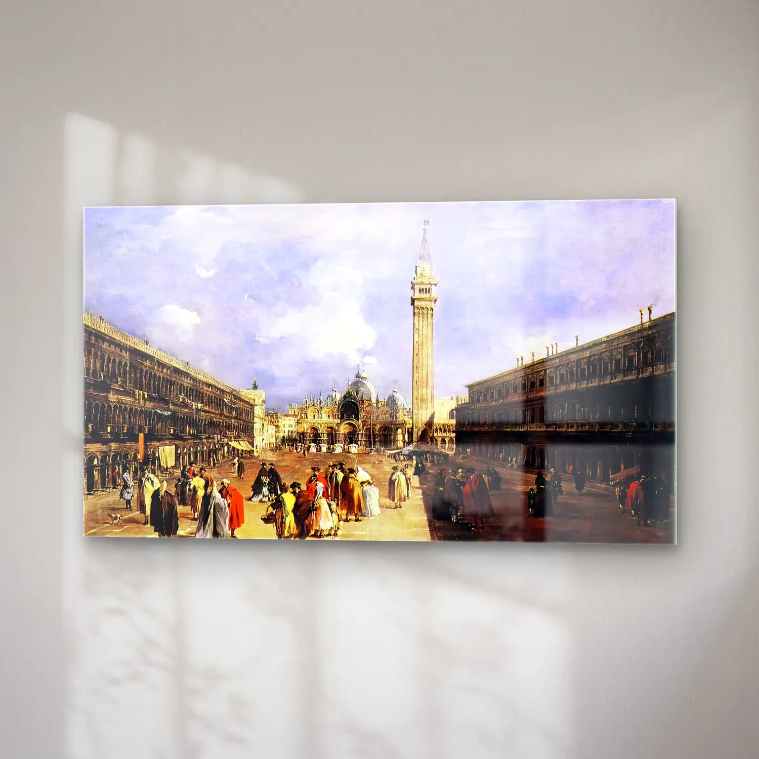 Francesco Guardi – The Piazza San Marco towards the Basilica cam tablo — sağ açıdan görünüm