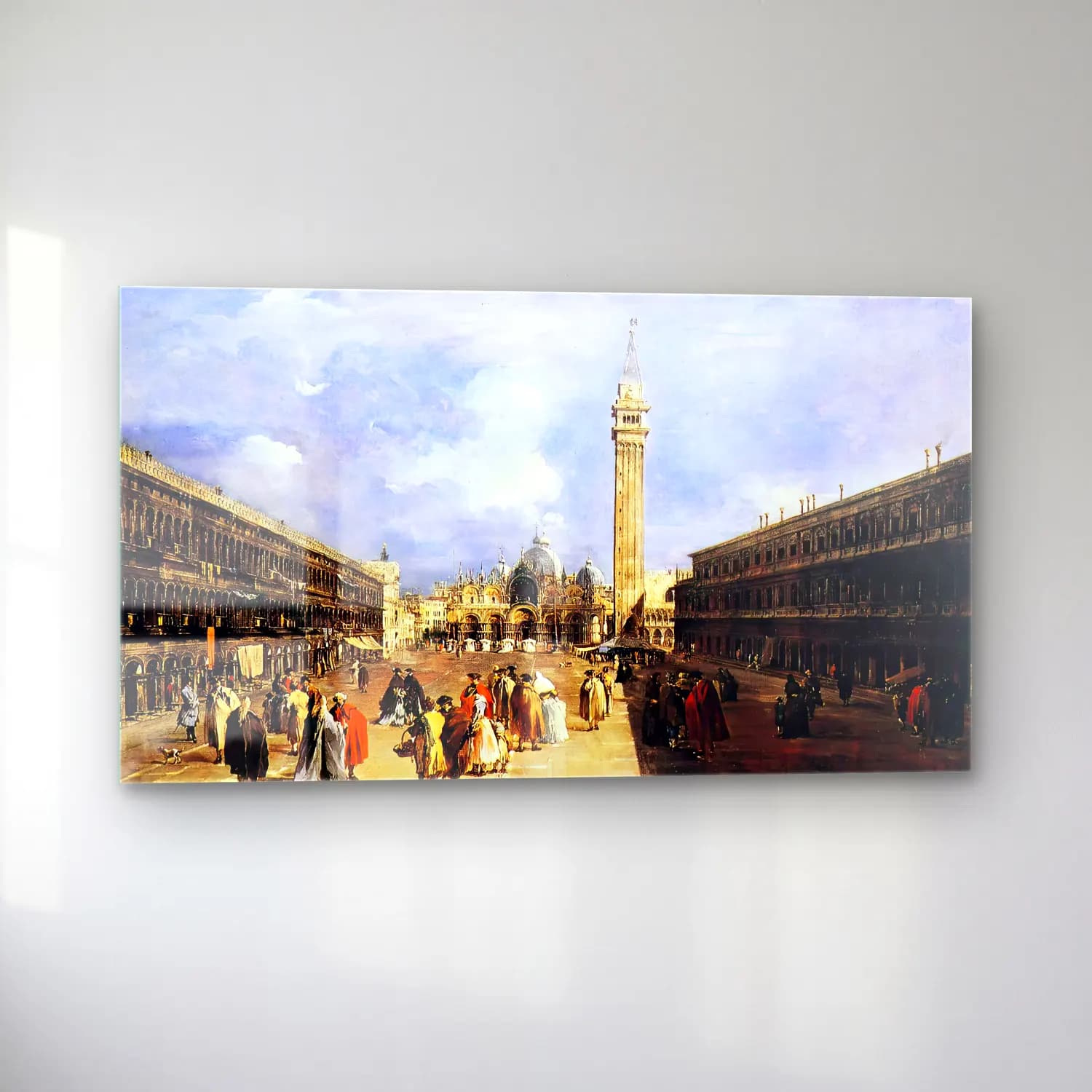 Francesco Guardi – The Piazza San Marco towards the Basilica cam tablo — sol açıdan görünüm