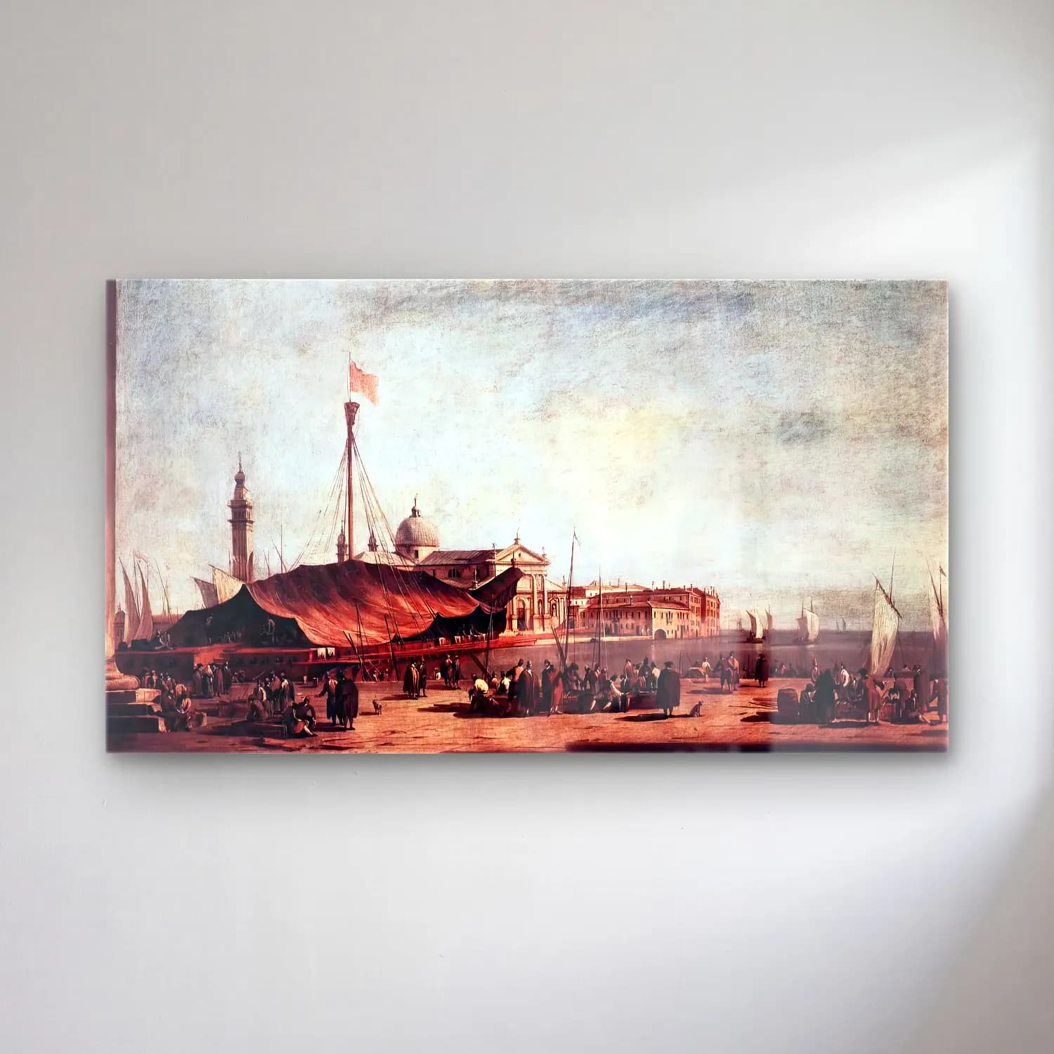 Francesco Guardi – The Piazzetta, Looking toward San Giorgio Maggiore cam tablo — Francesco Guardi – The Piazzetta, Looking toward San Giorgio Maggiore — yağlı boya liman ve tekneler