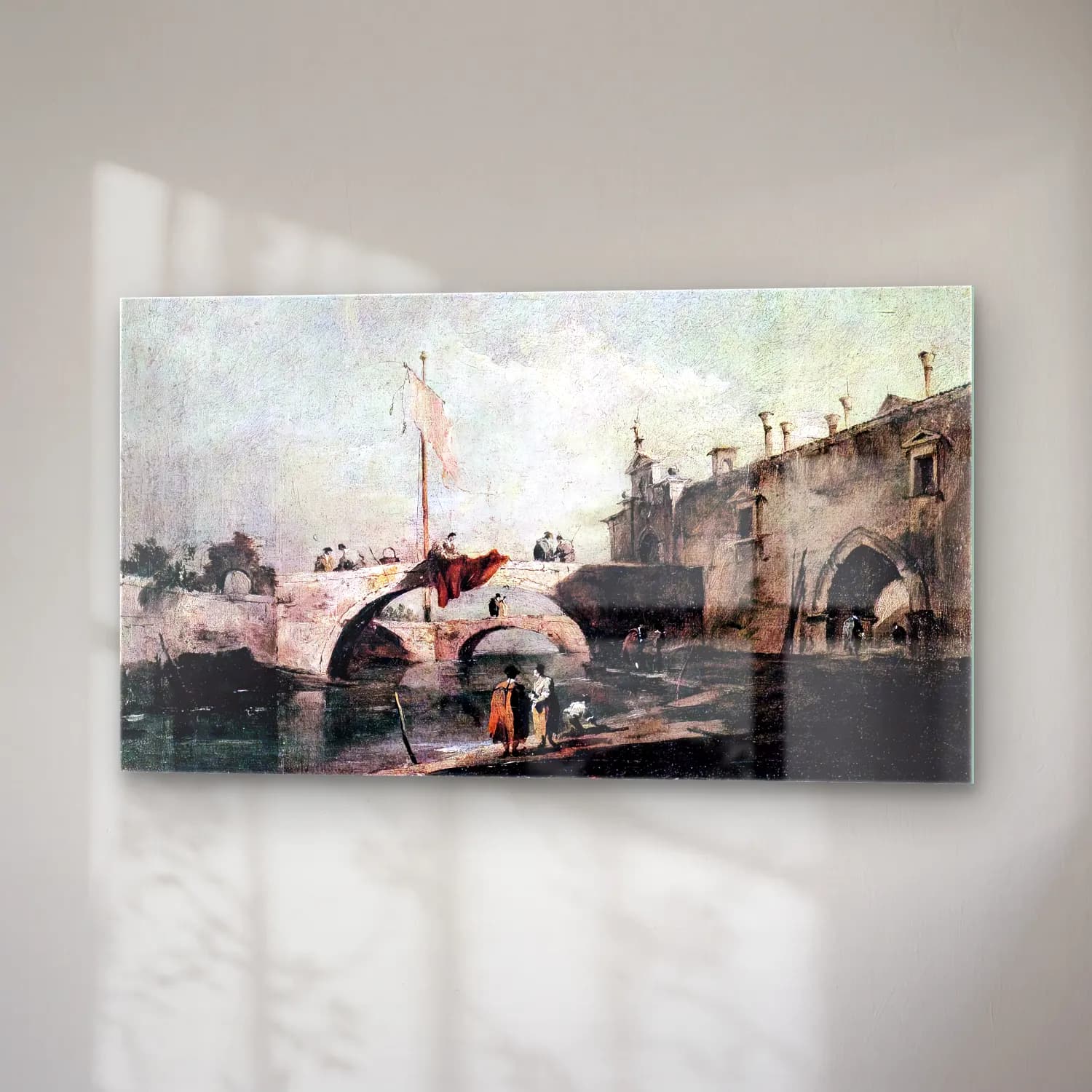 Francesco Guardi – Town with a Bridge cam tablo — sağ açıdan görünüm
