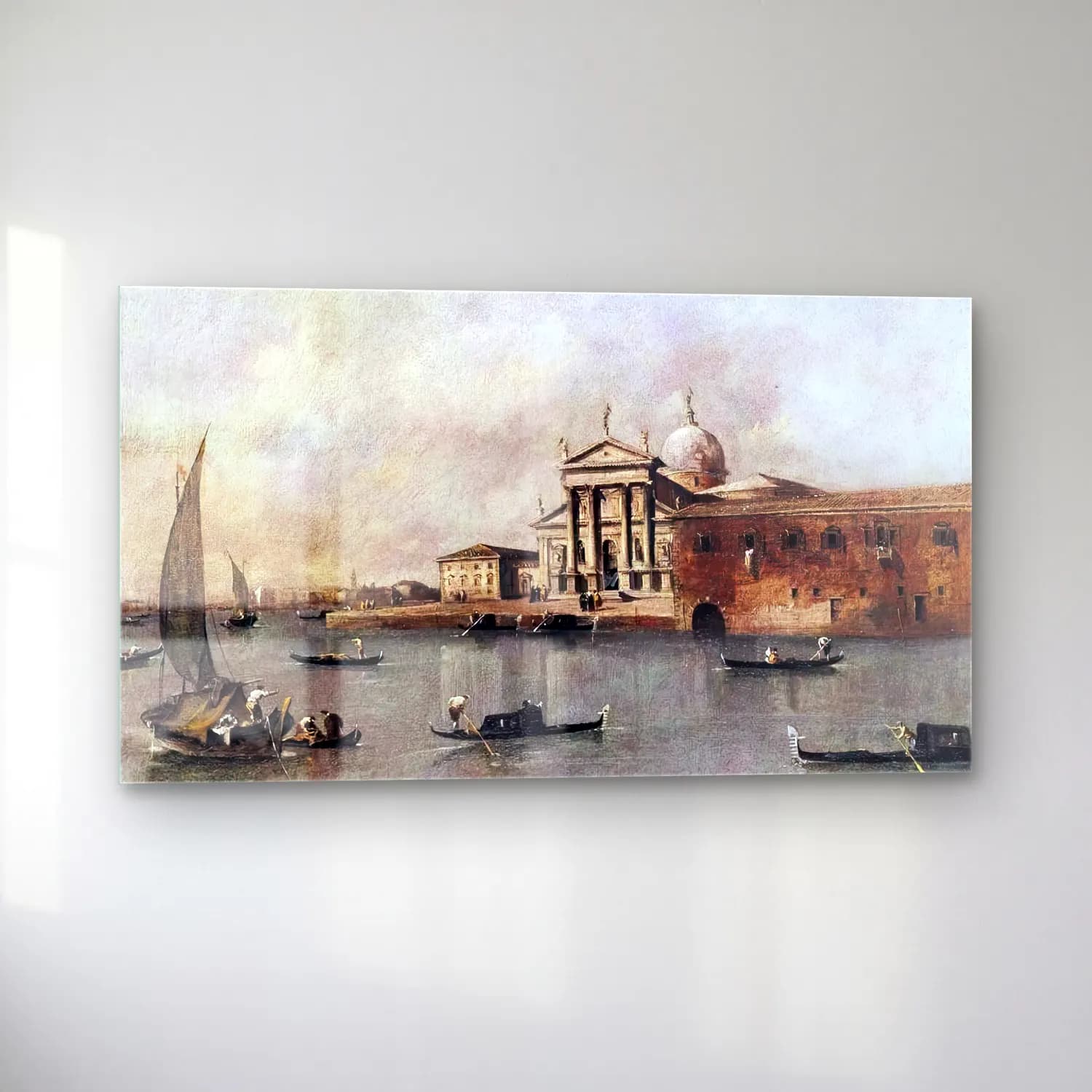 Francesco Guardi – Venice A View of the Church of San Giorgio Maggiore Seen… cam tablo — sol açıdan görünüm