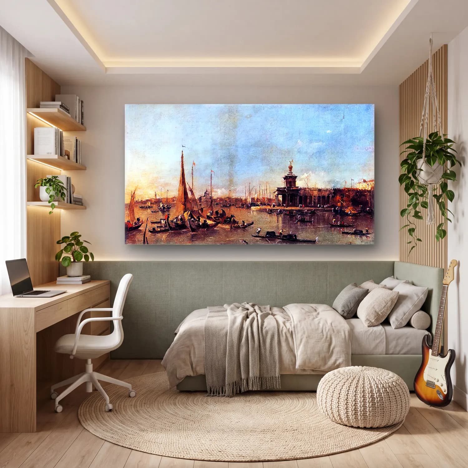Francesco Guardi – Venice The Dogana with the Giudecca cam tablo — genç odasında