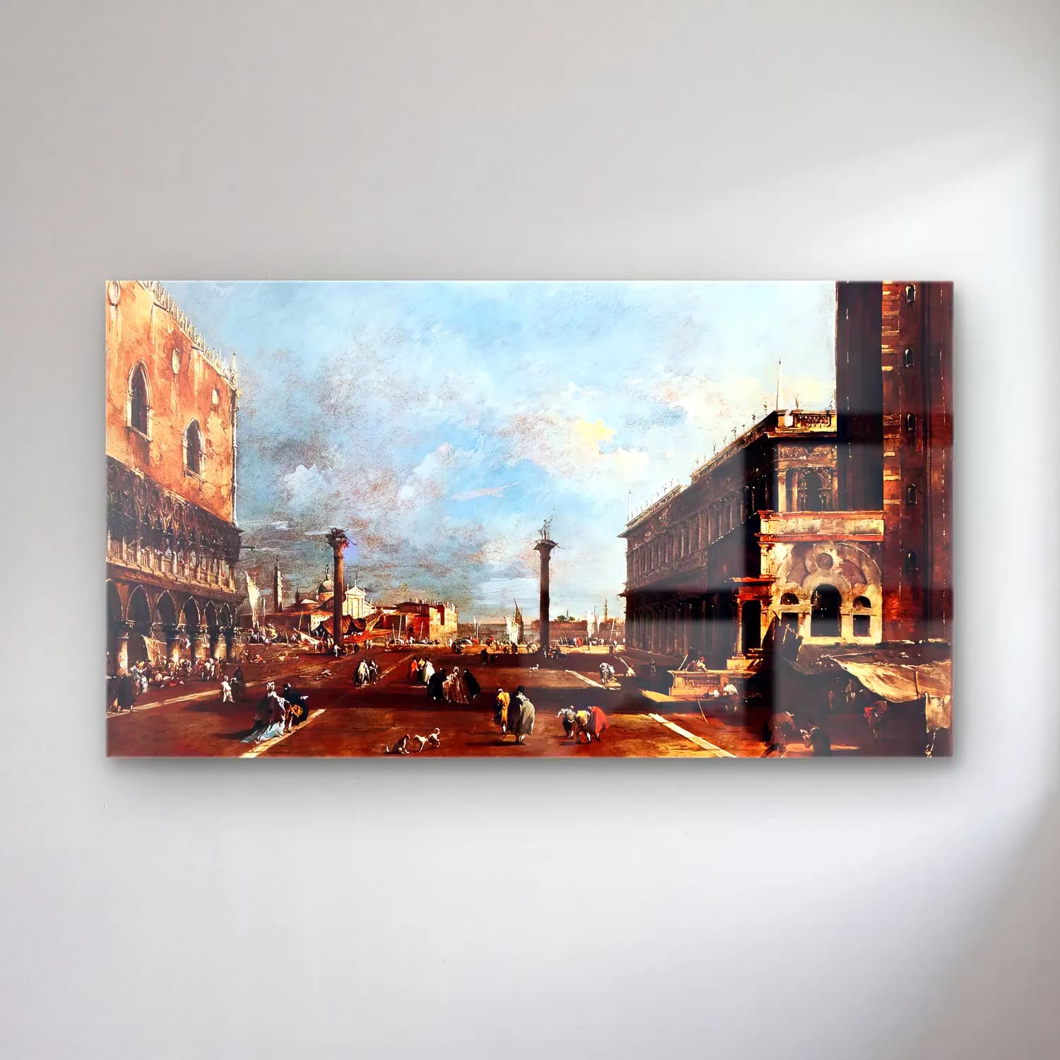 Francesco Guardi – View of Piazzetta San Marco towards the San Giorgio Maggiore cam tablo — Francesco Guardi – View of Piazzetta San Marco towards the San Giorgio Maggiore — yağlı boya roma