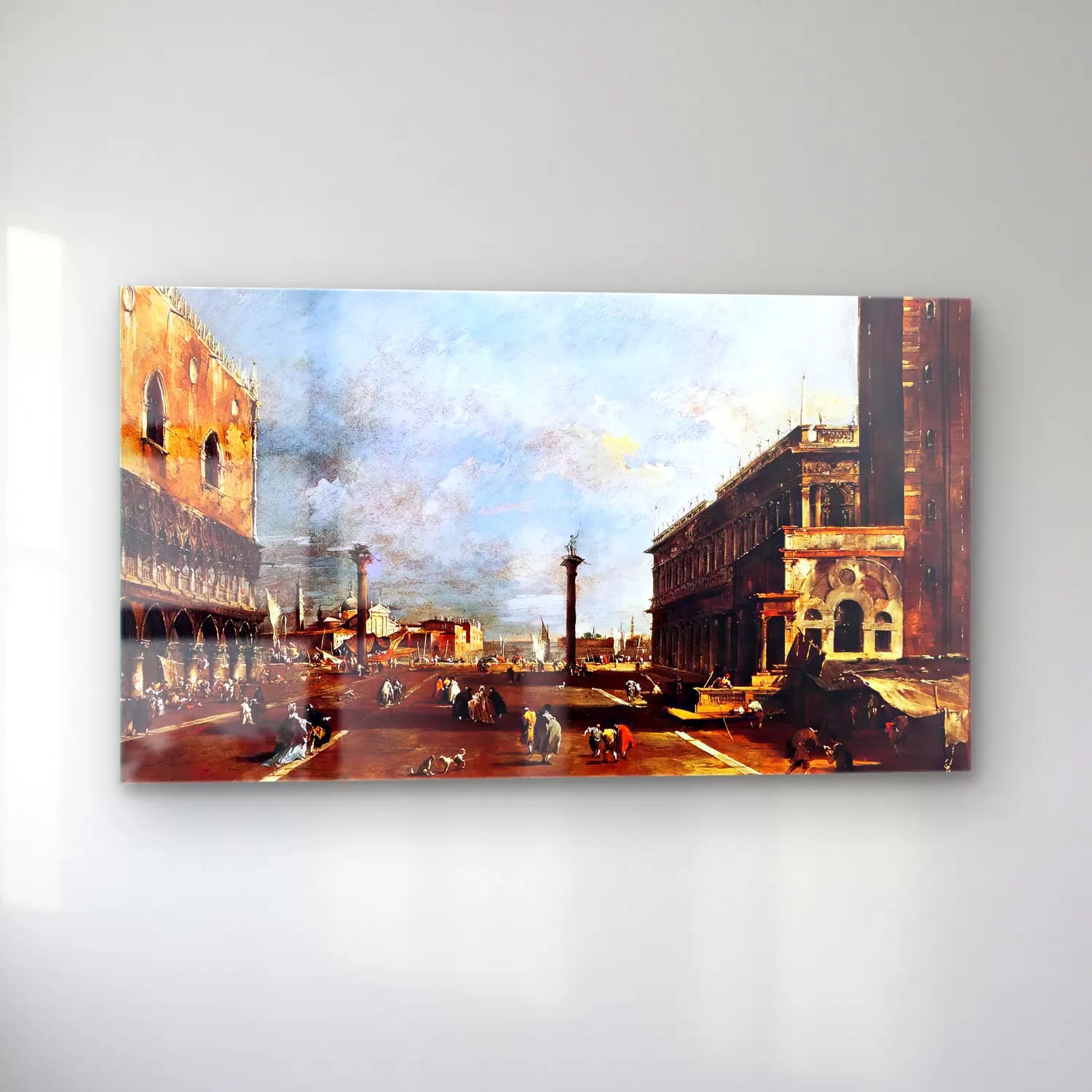 Francesco Guardi – View of Piazzetta San Marco towards the San Giorgio Maggiore cam tablo — sol açıdan görünüm