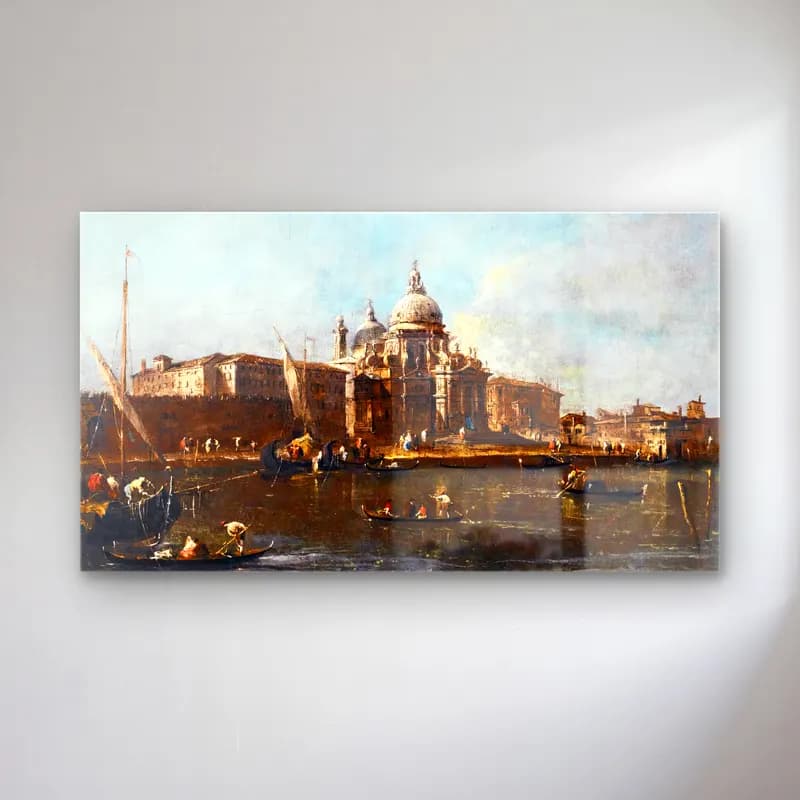 Francesco Guardi – View of Santa Maria della Salute Looking West cam tablo — Francesco Guardi – View of Santa Maria della Salute Looking West — yağlı boya venedik kanalları