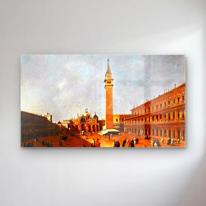 Francesco Guardi – View of the Piazza San Marco, Looking East cam tablo — Francesco Guardi – View of the Piazza San Marco, Looking East — yağlı boya roma