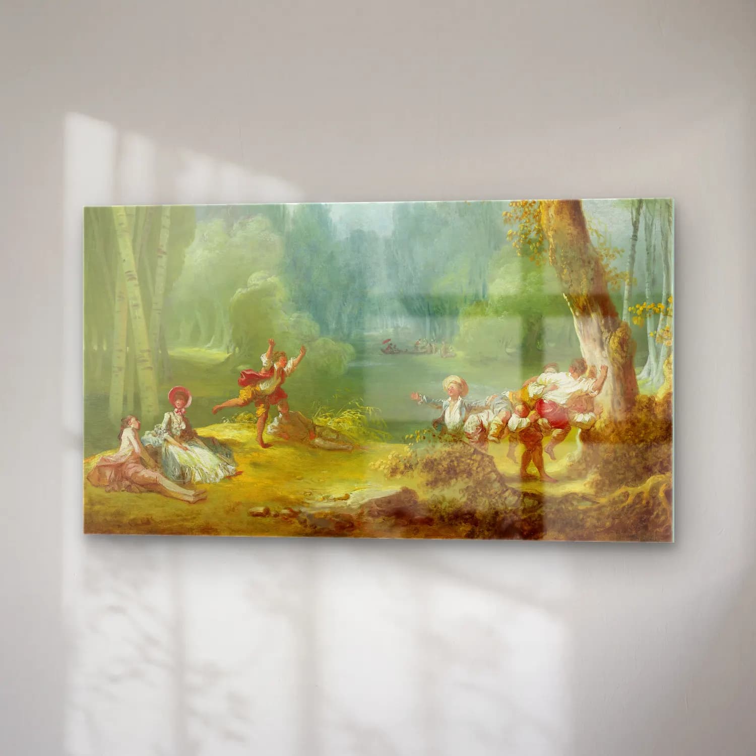 Jean-Honoré Fragonard – A Game of Horse and Rider cam tablo — sağ açıdan görünüm