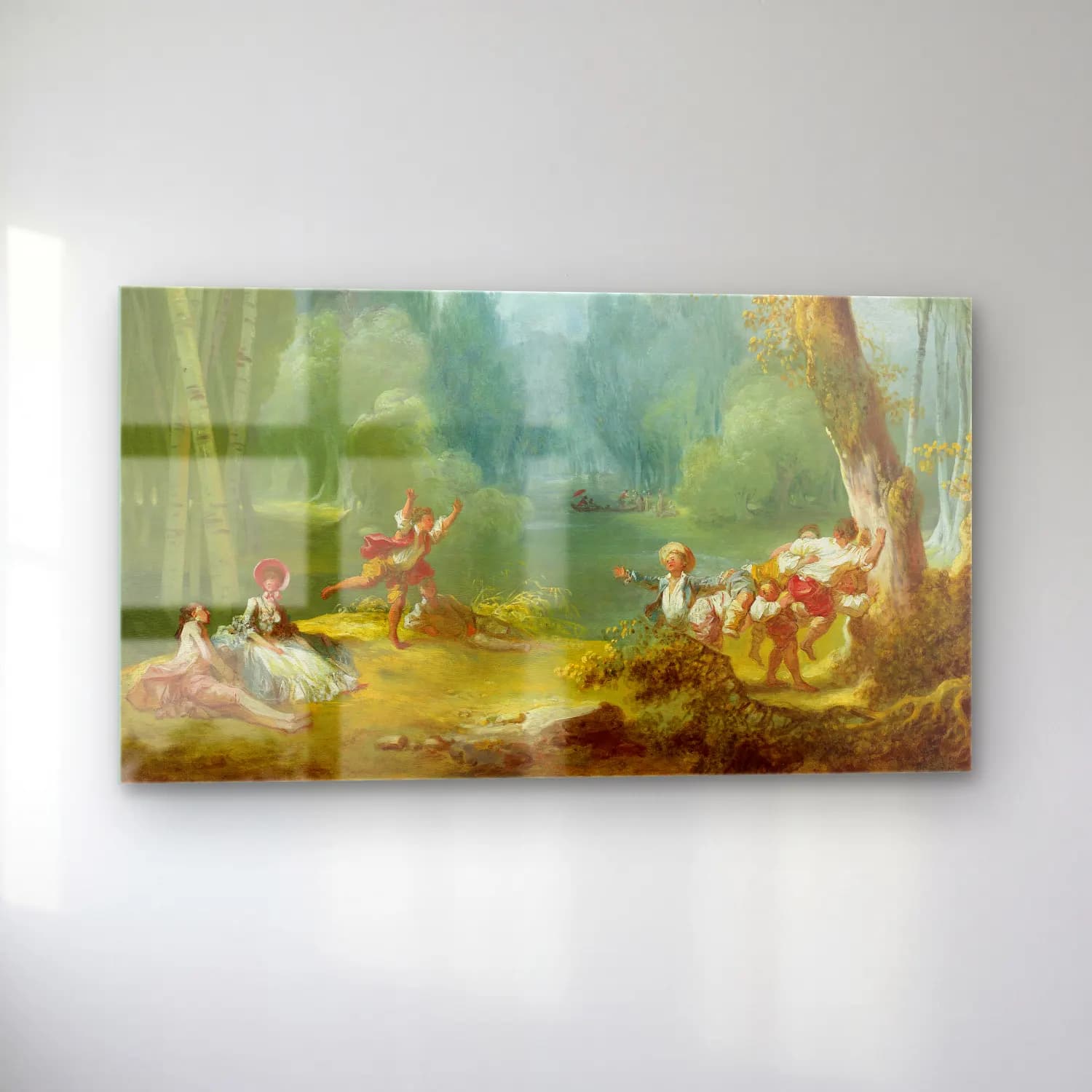 Jean-Honoré Fragonard – A Game of Horse and Rider cam tablo — sol açıdan görünüm