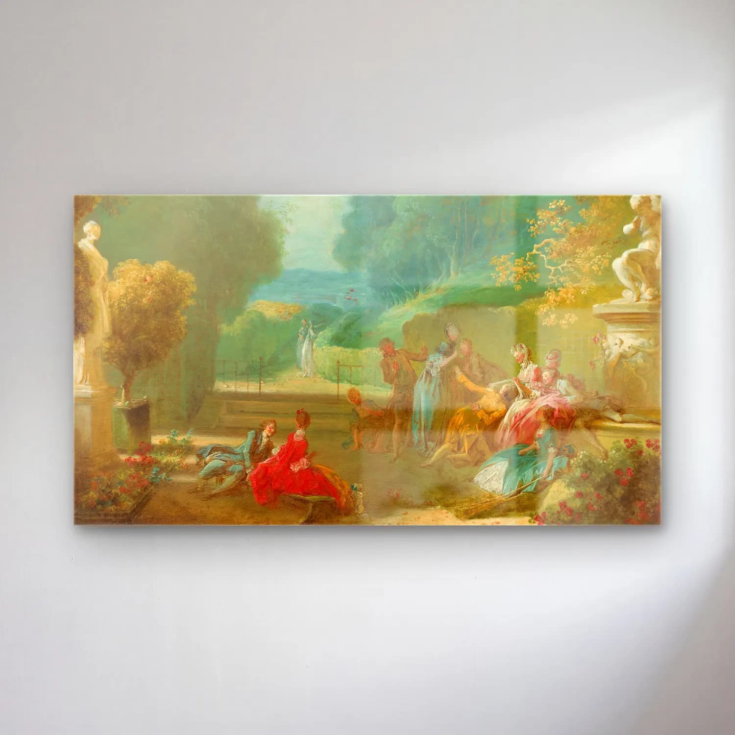 Jean-Honoré Fragonard – A Game of Hot Cockles cam tablo — Jean-Honoré Fragonard – A Game of Hot Cockles — yağlı boya dini sahne