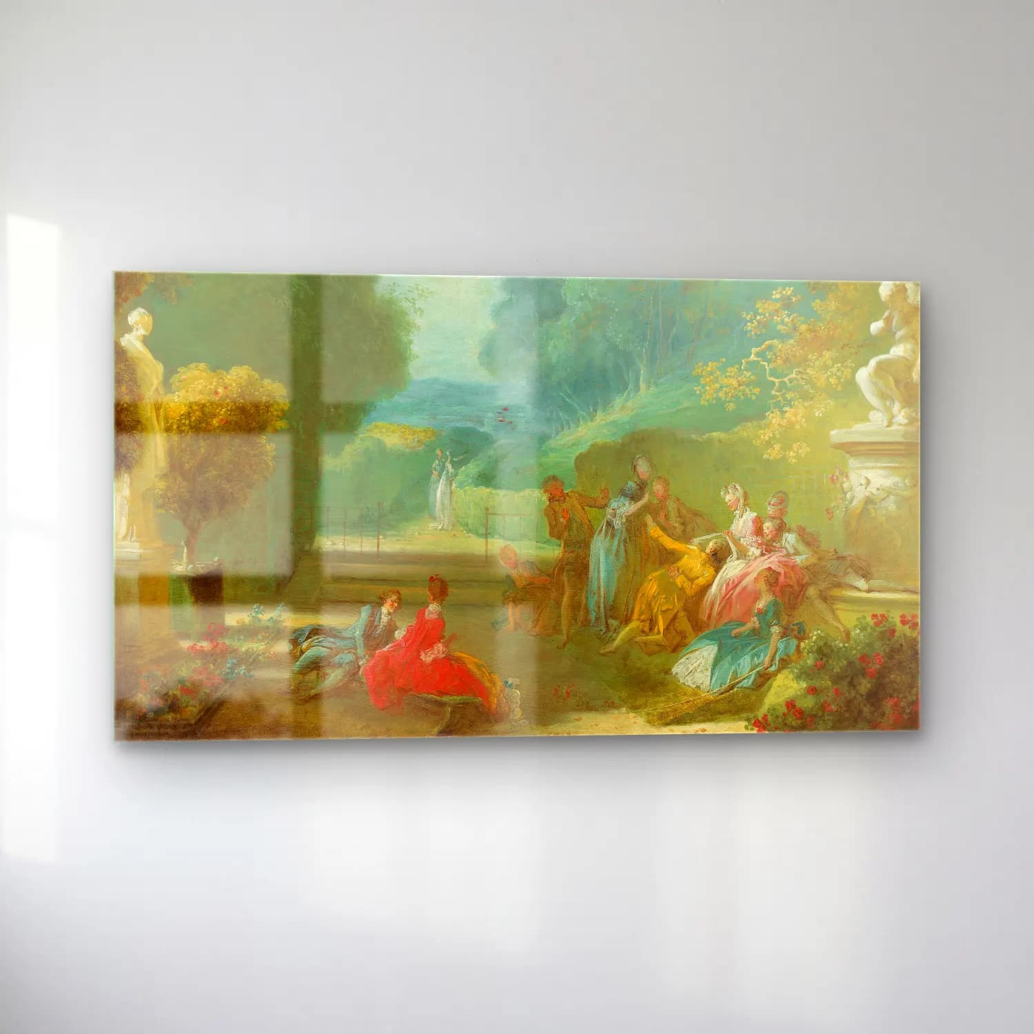 Jean-Honoré Fragonard – A Game of Hot Cockles cam tablo — sol açıdan görünüm
