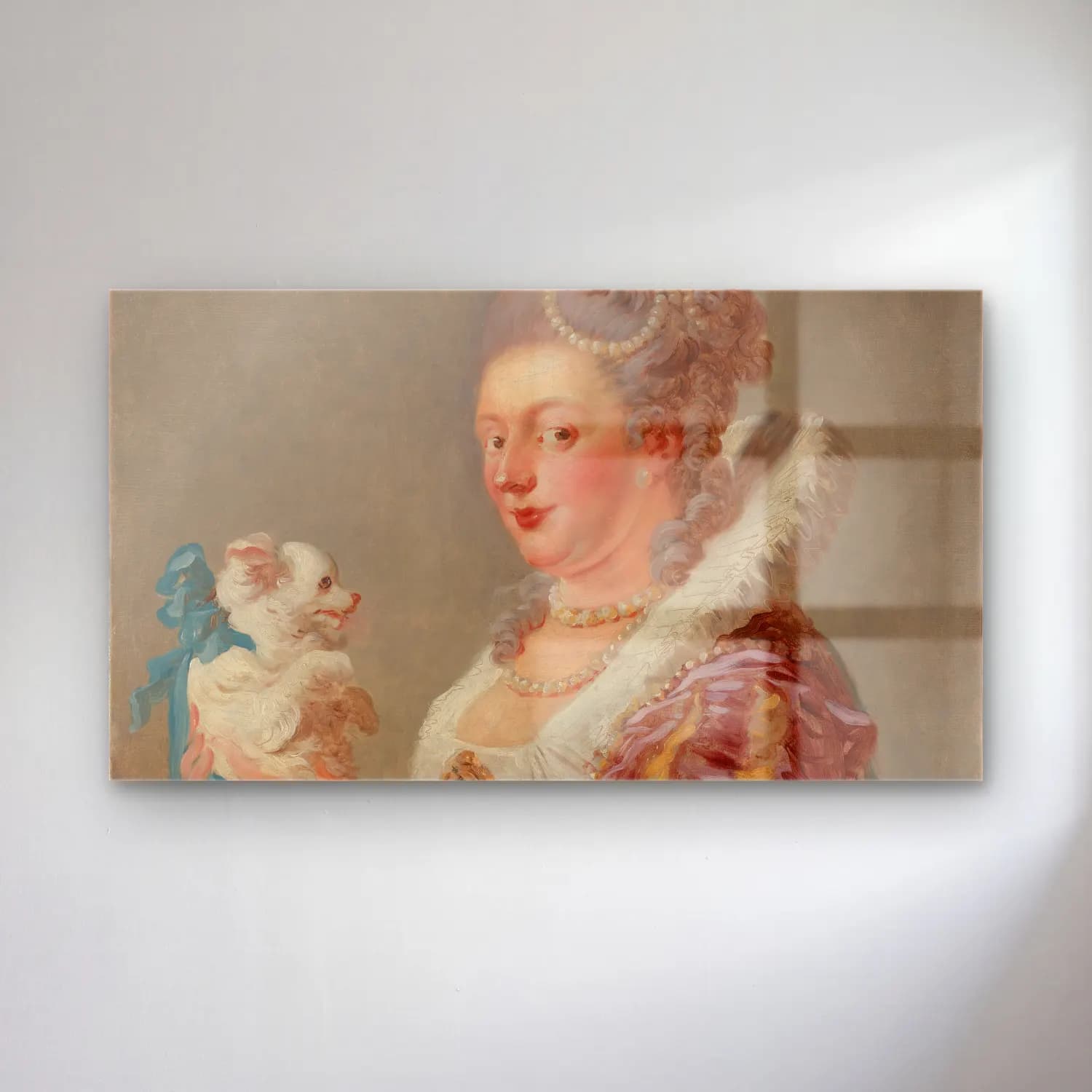Jean-Honoré Fragonard – A Woman with a Dog cam tablo — Jean-Honoré Fragonard – A Woman with a Dog — yağlı boya kadın portresi