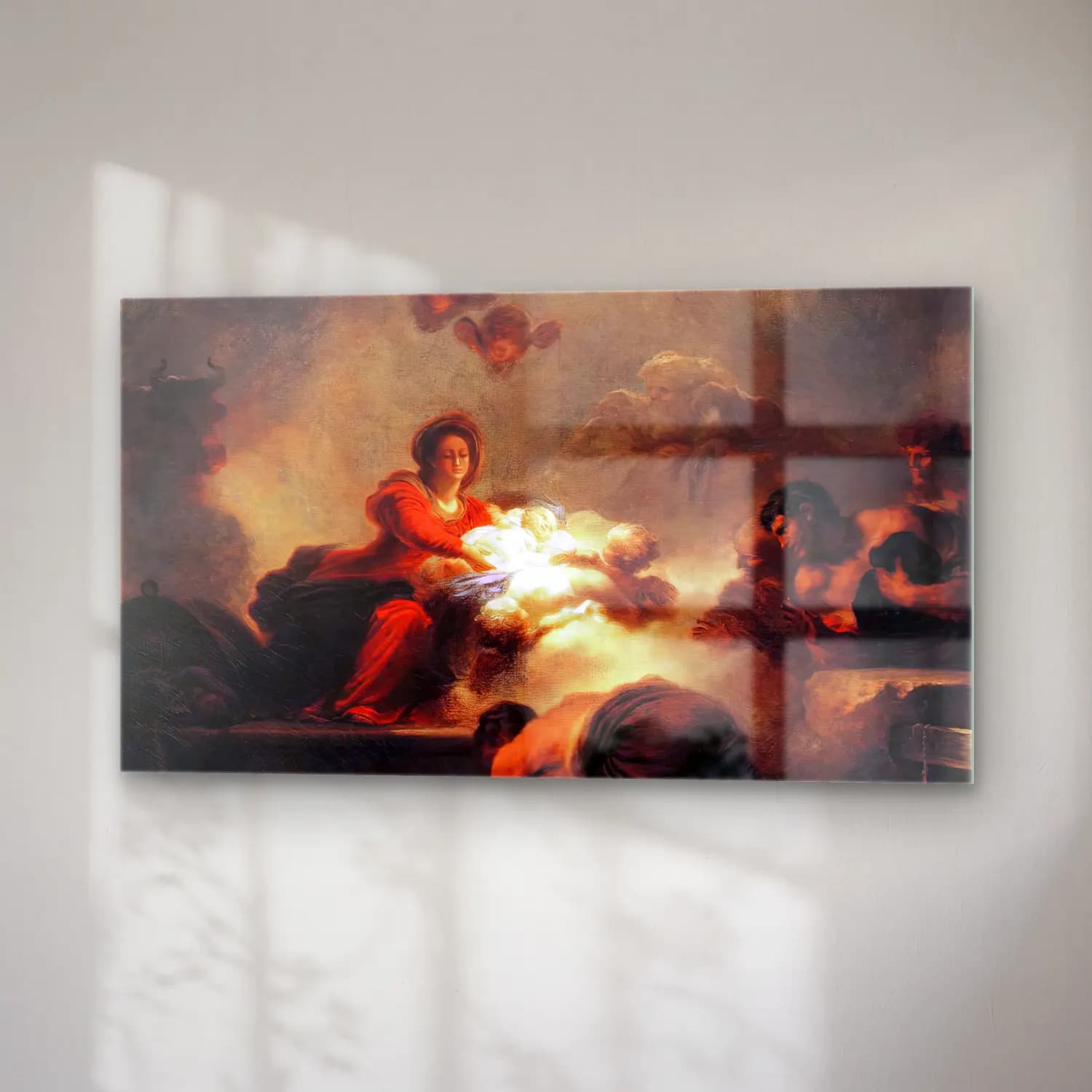 Jean-Honoré Fragonard – Adoration of the Shepherds cam tablo — sağ açıdan görünüm