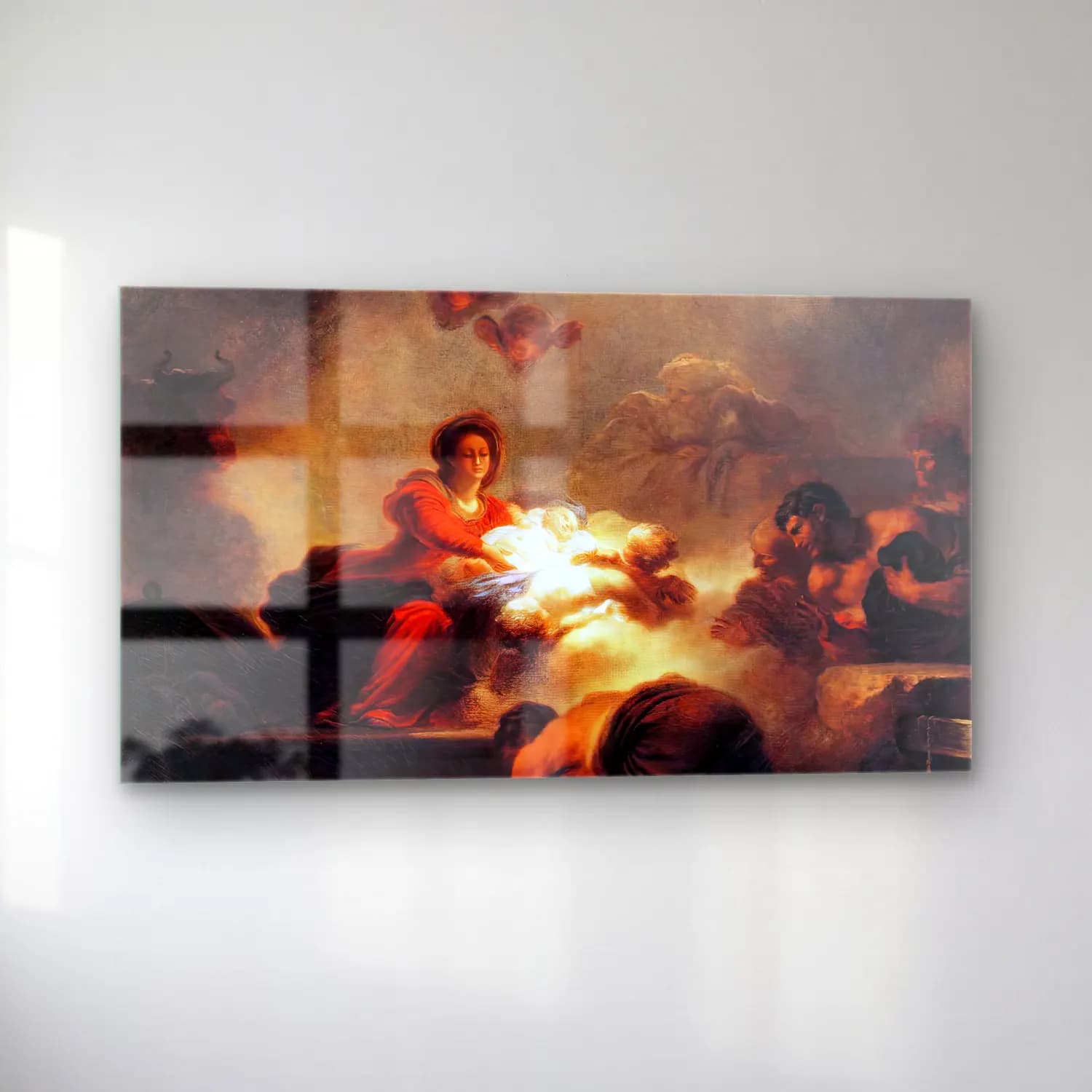 Jean-Honoré Fragonard – Adoration of the Shepherds cam tablo — sol açıdan görünüm