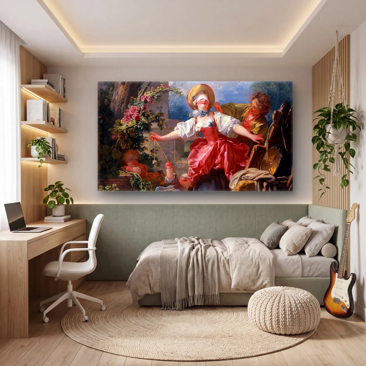 Jean-Honoré Fragonard – Blind Mans Bluff cam tablo — genç odasında
