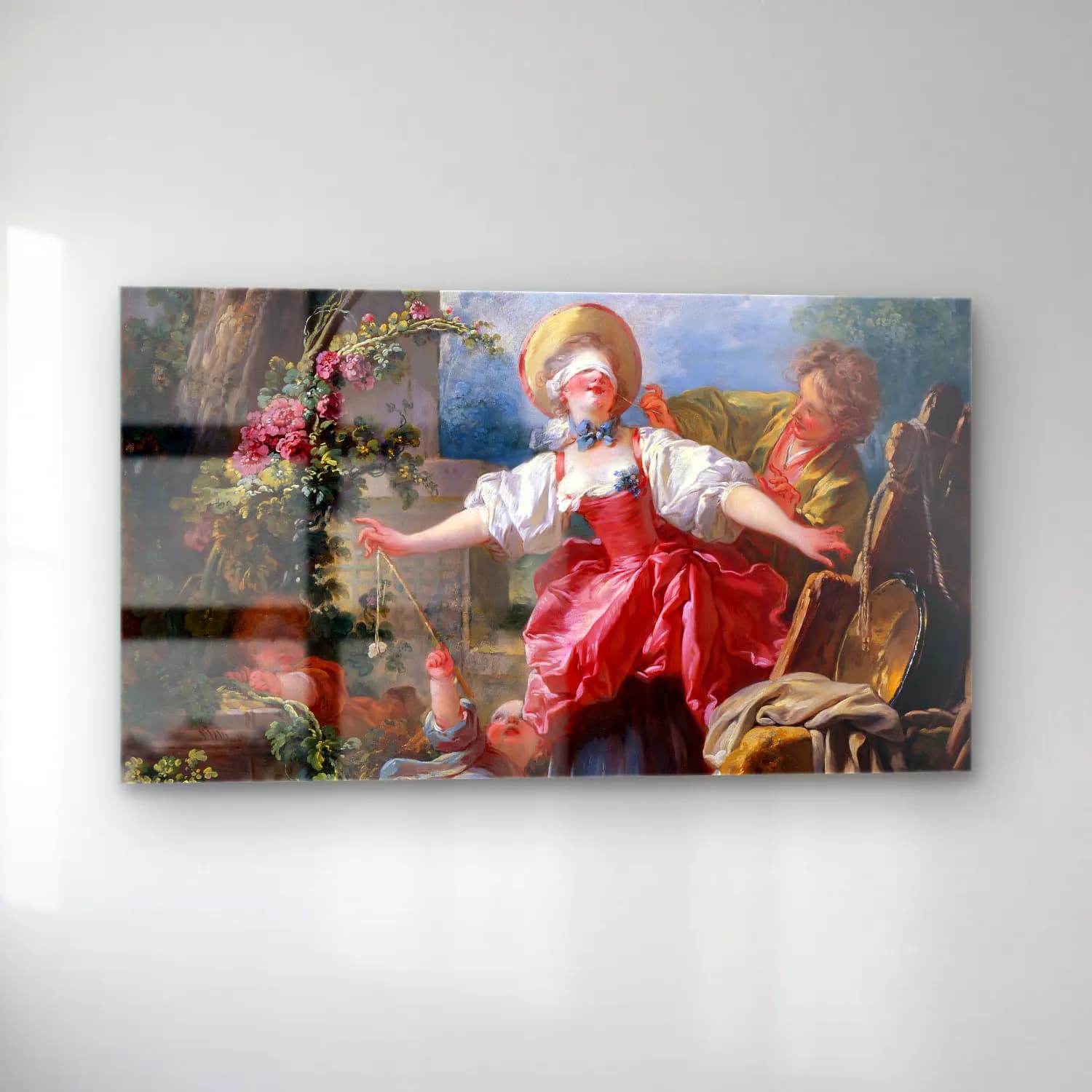 Jean-Honoré Fragonard – Blind Mans Bluff cam tablo — sol açıdan görünüm