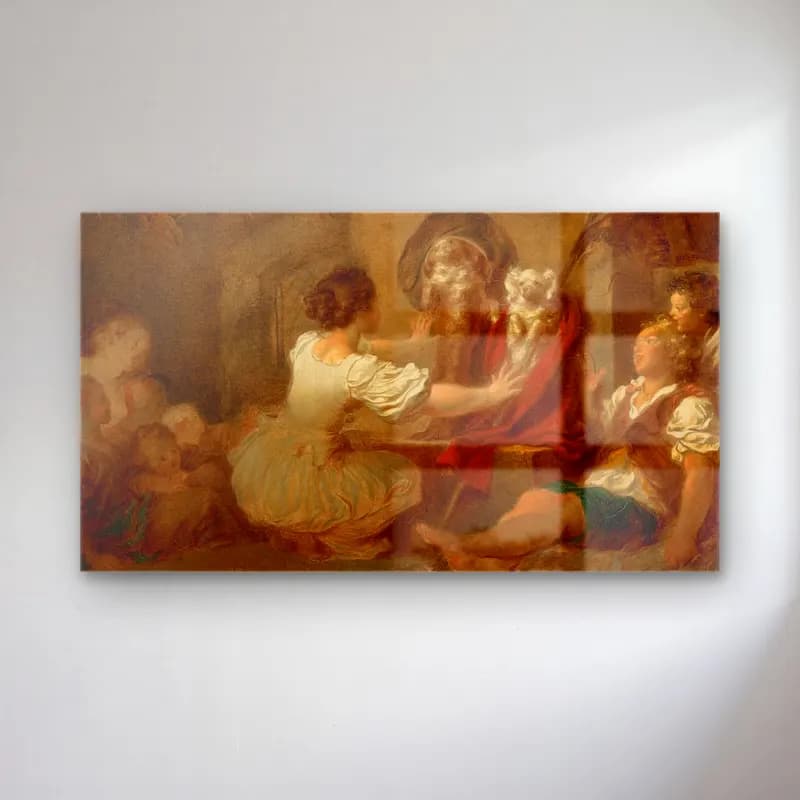 Jean-Honoré Fragonard – Education is Everything cam tablo — Jean-Honoré Fragonard – Education is Everything — yağlı boya dini sahne