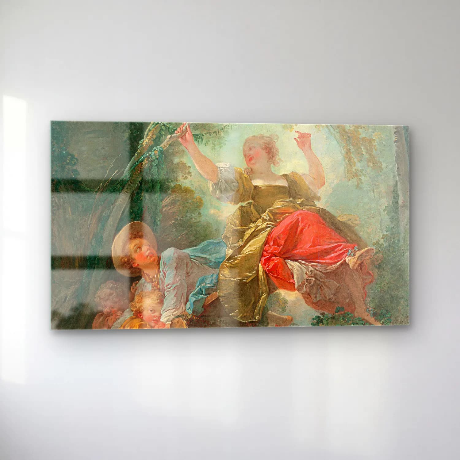 Jean-Honoré Fragonard – Fragonard The See Saw cam tablo — sol açıdan görünüm