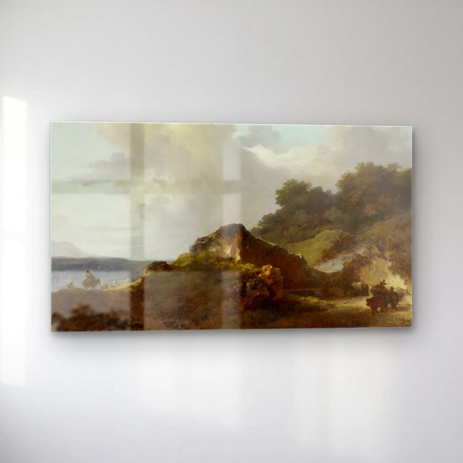 Jean-Honoré Fragonard – Fragonard, Jean-Honoré-Le Rocher-Lyon, MBA cam tablo — sol açıdan görünüm