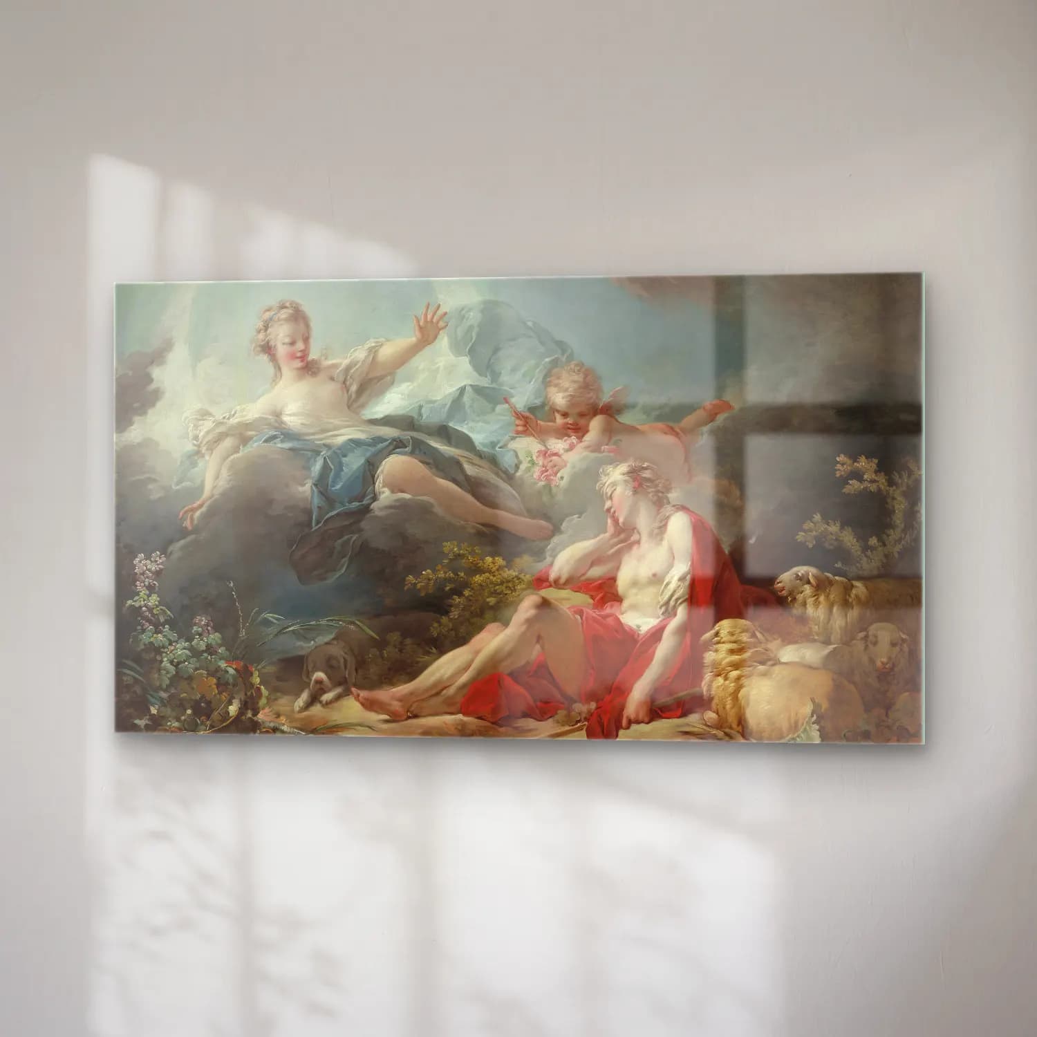 Jean-Honoré Fragonard – Jean Honoré Fragonard Diana and Endymion cam tablo — sağ açıdan görünüm
