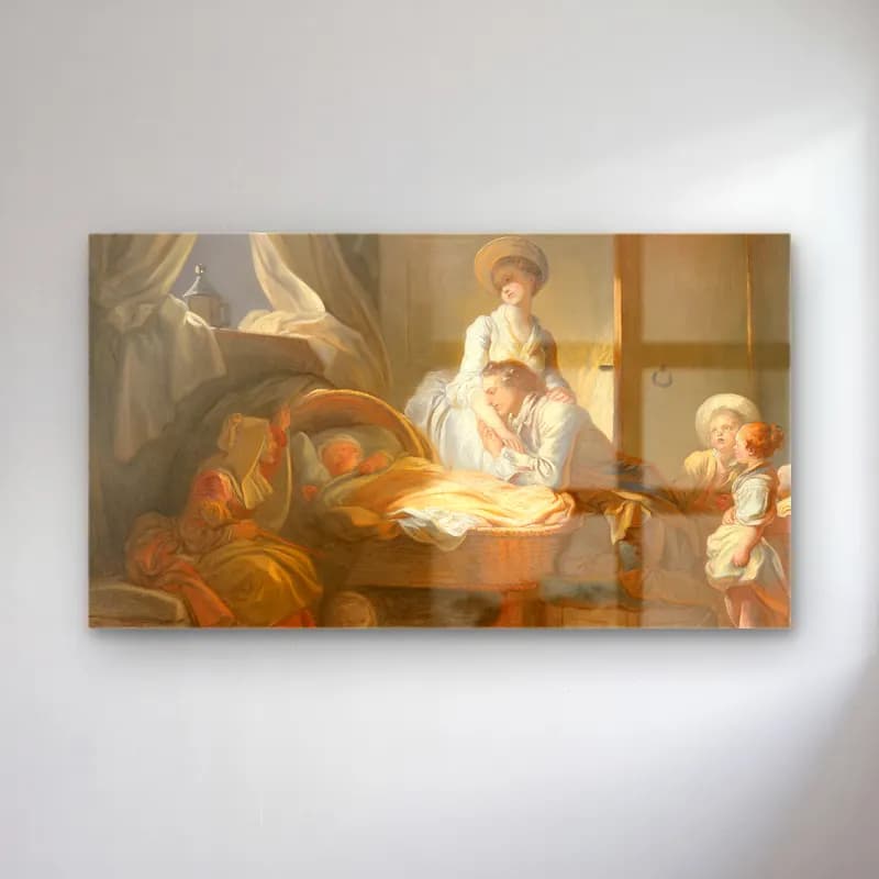 Jean-Honoré Fragonard – Jean Honoré Fragonard The Visit to the Nursery cam tablo — Jean-Honoré Fragonard – Jean Honoré Fragonard The Visit to the Nursery — yağlı boya anne ve çocuk