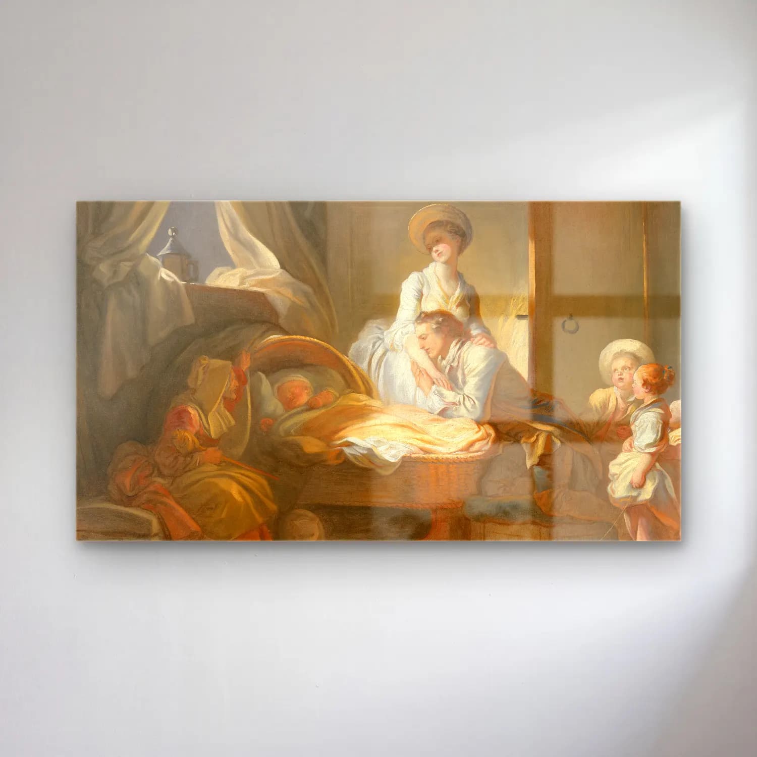 Jean-Honoré Fragonard – Jean Honoré Fragonard The Visit to the Nursery cam tablo — Jean-Honoré Fragonard – Jean Honoré Fragonard The Visit to the Nursery — yağlı boya anne ve çocuk