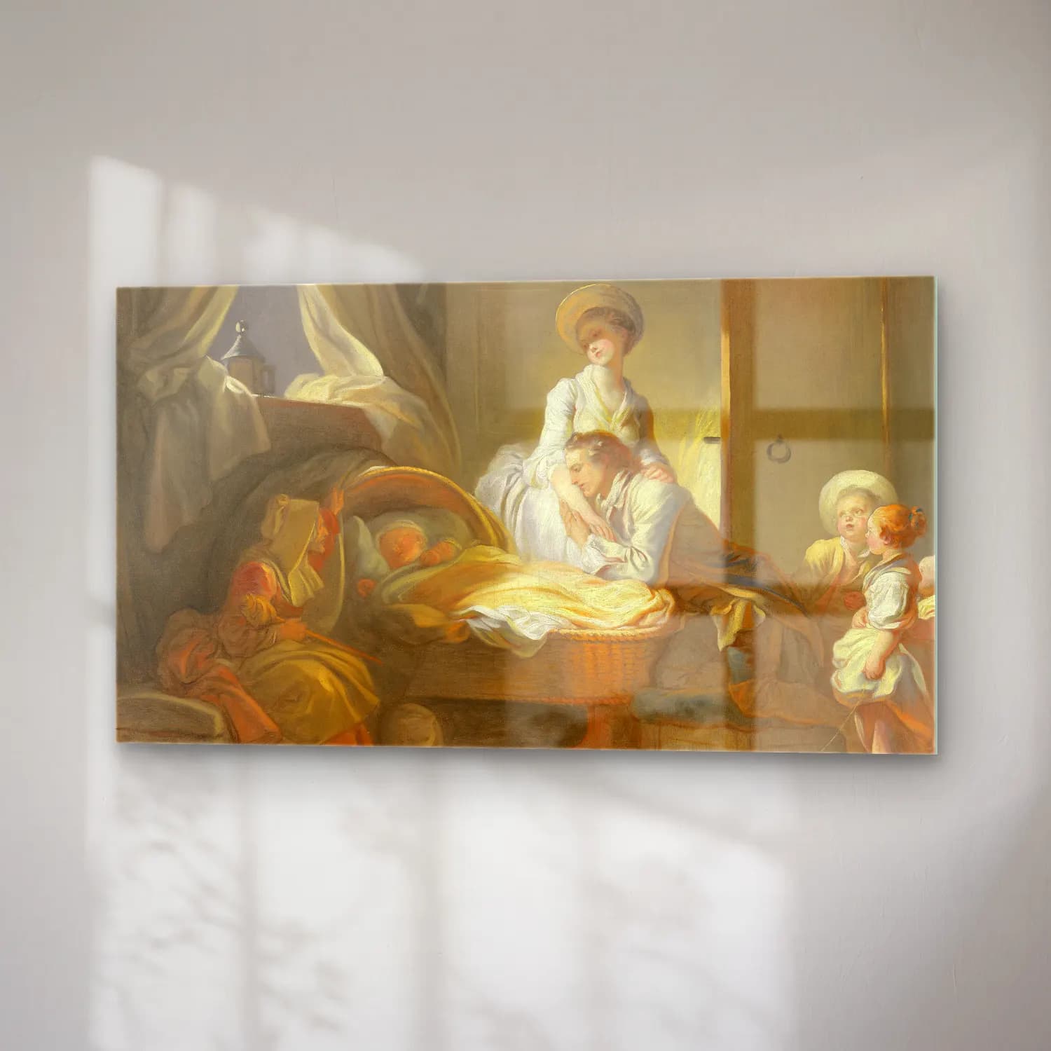 Jean-Honoré Fragonard – Jean Honoré Fragonard The Visit to the Nursery cam tablo — sağ açıdan görünüm