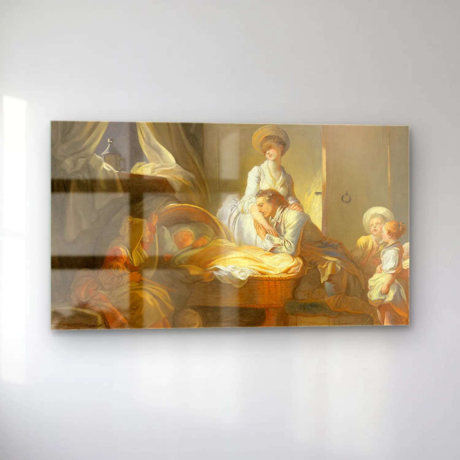 Jean-Honoré Fragonard – Jean Honoré Fragonard The Visit to the Nursery cam tablo — sol açıdan görünüm
