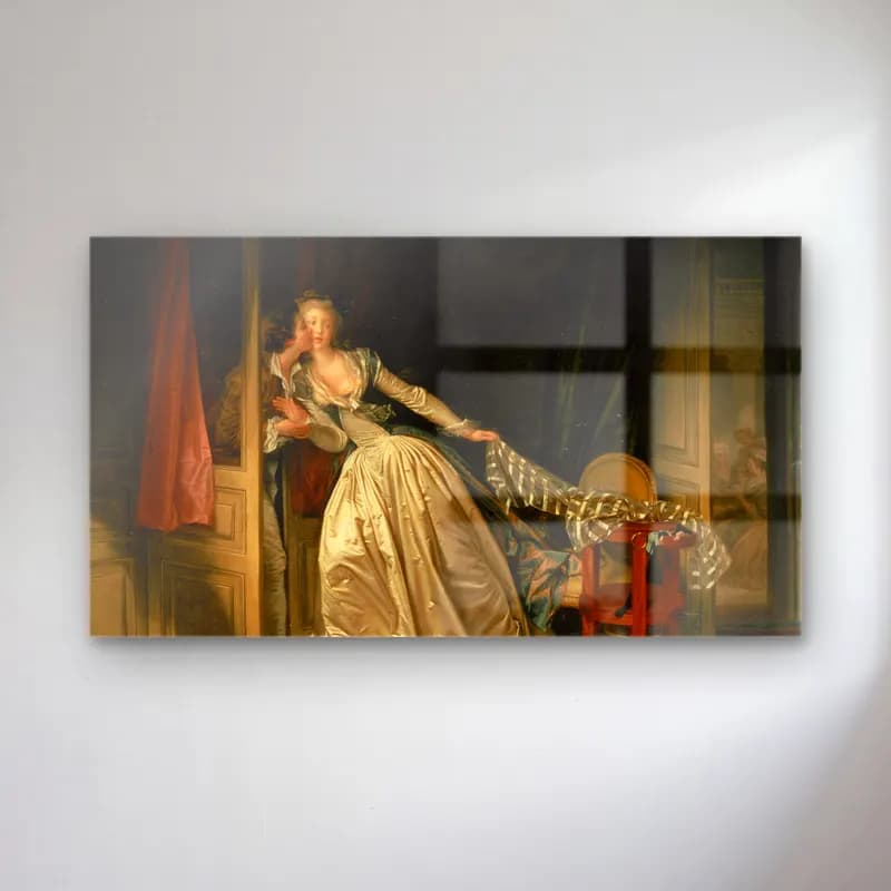 Jean-Honoré Fragonard – Jean-Honoré Fragonard The Stolen Kiss cam tablo — Jean-Honoré Fragonard – Jean-Honoré Fragonard The Stolen Kiss — yağlı boya aşıklar