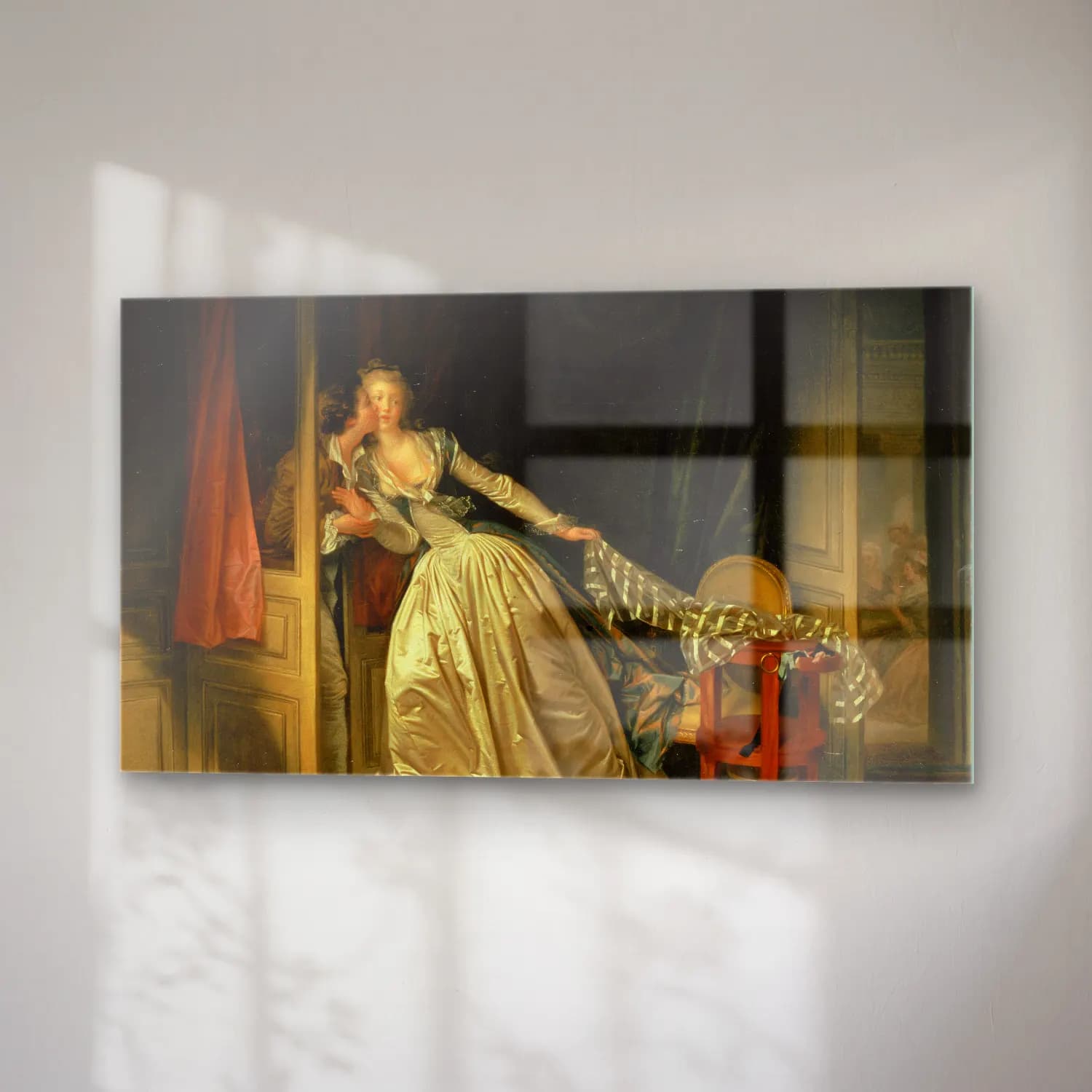 Jean-Honoré Fragonard – Jean-Honoré Fragonard The Stolen Kiss cam tablo — sağ açıdan görünüm
