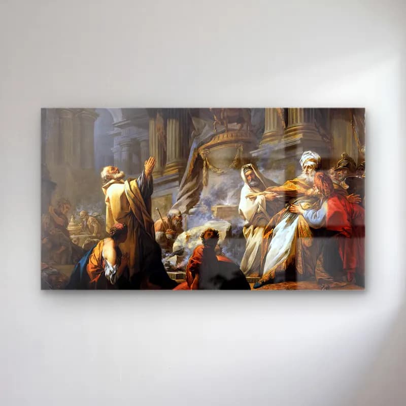 Jean-Honoré Fragonard – Jeroboam Offering Sacrifice for the Idol cam tablo — Jean-Honoré Fragonard – Jeroboam Offering Sacrifice for the Idol — yağlı boya dini sahne