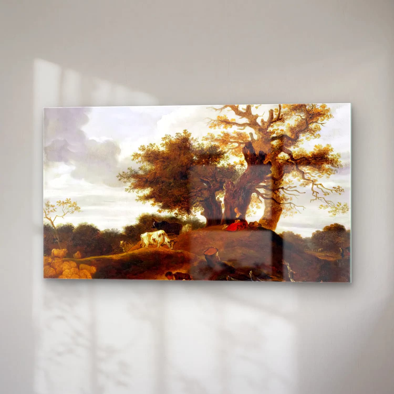 Jean-Honoré Fragonard – Landscape with a Youth by a Pond cam tablo — sağ açıdan görünüm