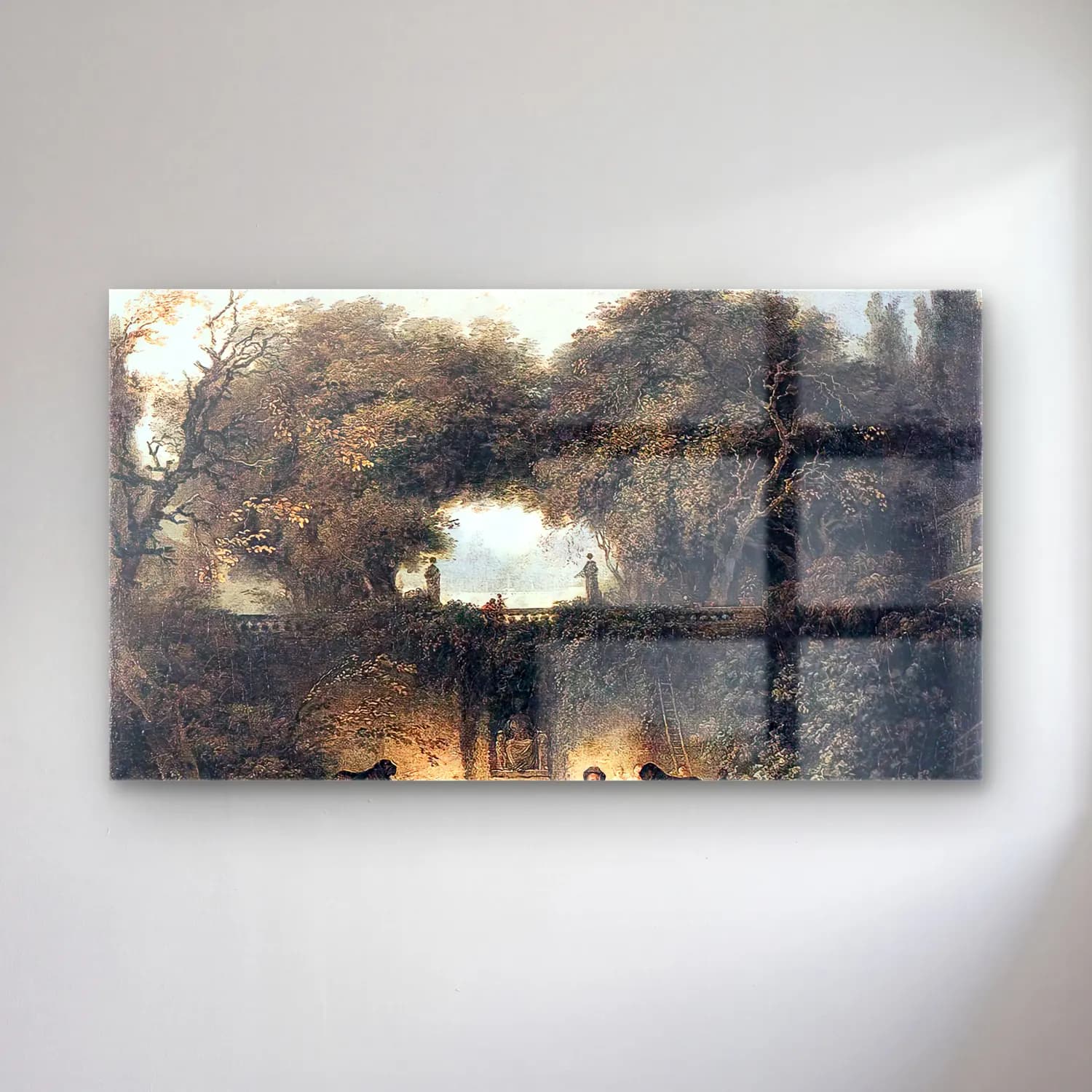 Jean-Honoré Fragonard – Le petit parc cam tablo — Jean-Honoré Fragonard – Le petit parc — vintage mitolojik sahne