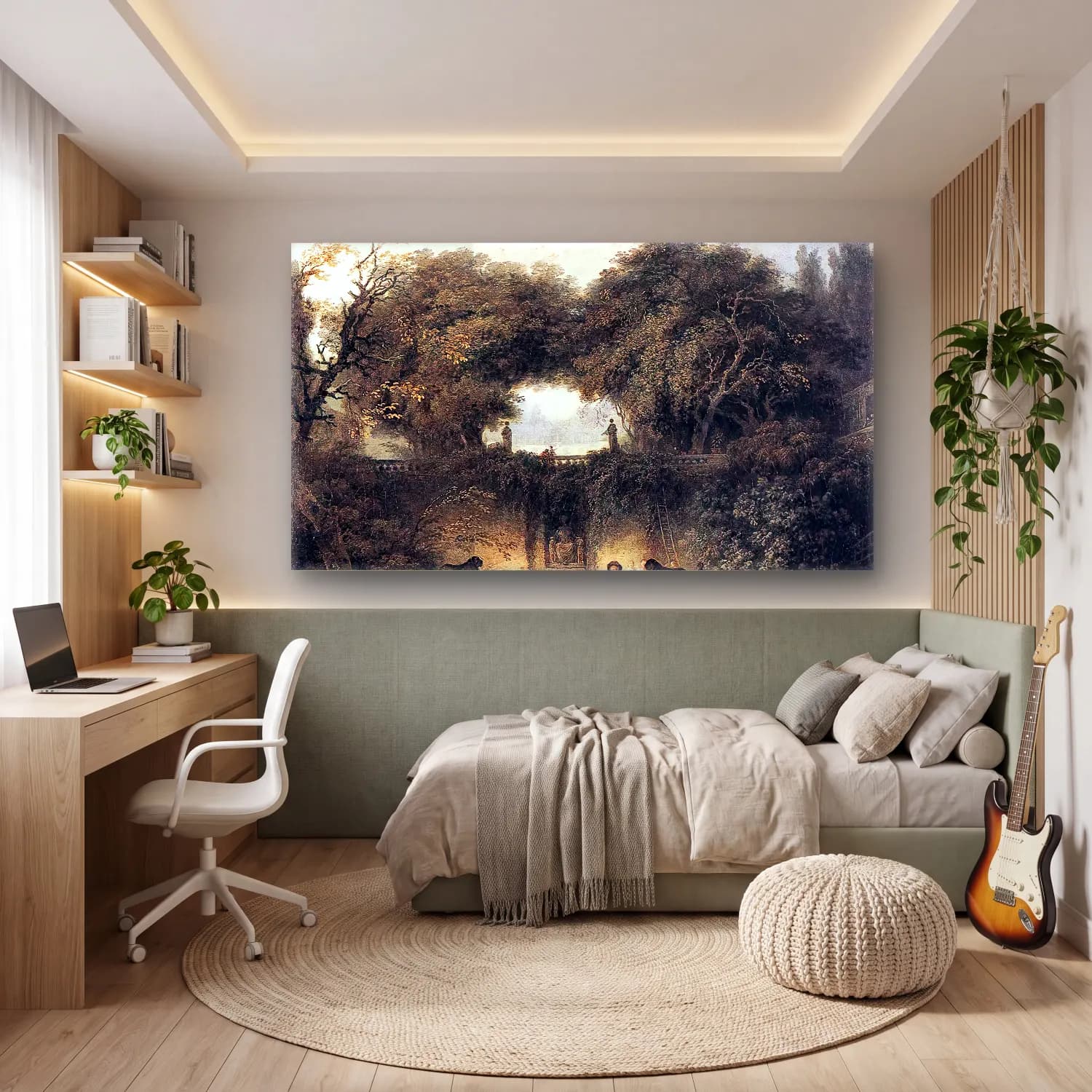 Jean-Honoré Fragonard – Le petit parc cam tablo — genç odasında