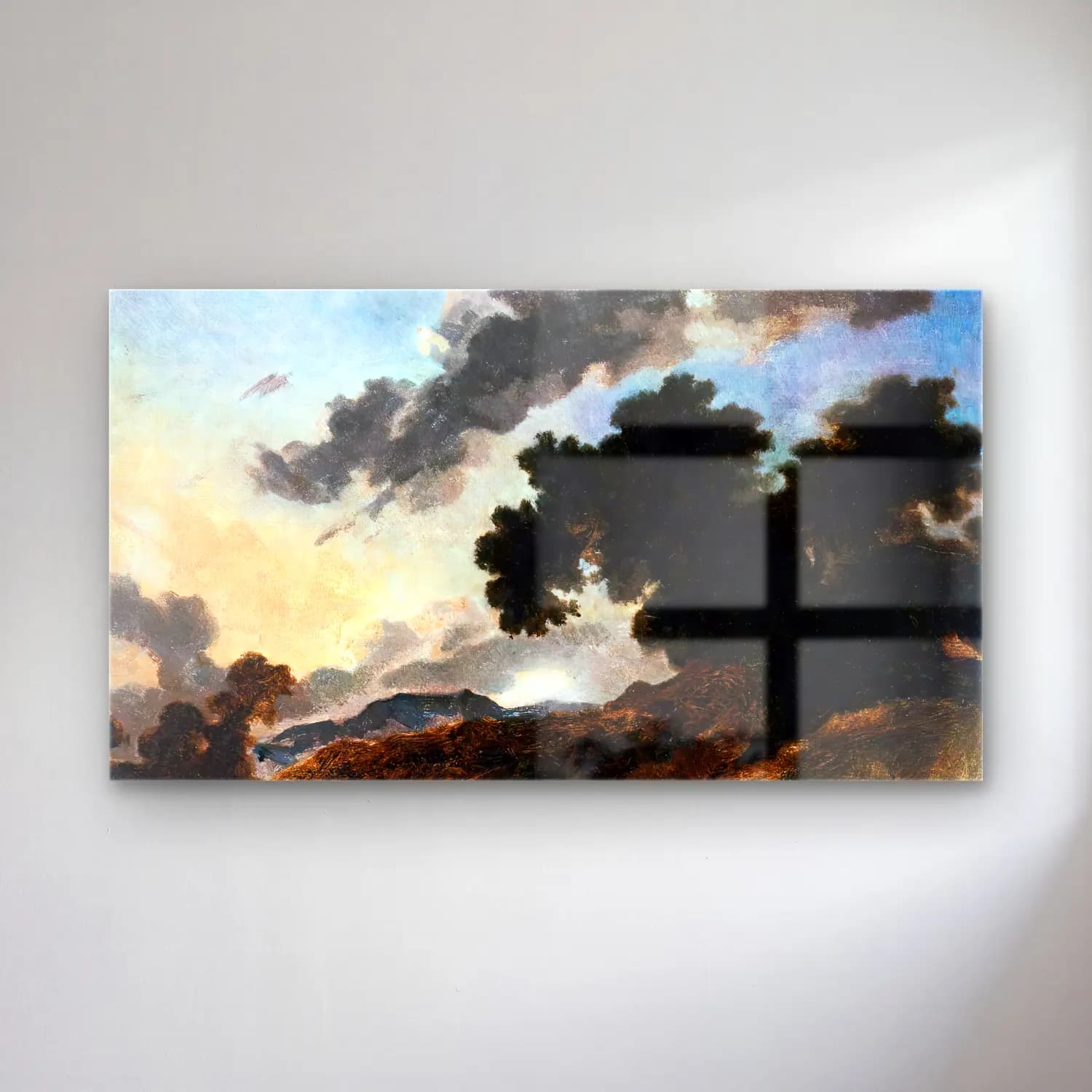 Jean-Honoré Fragonard – Mountain Landscape at Sunset cam tablo — Jean-Honoré Fragonard – Mountain Landscape at Sunset — yağlı boya dağ manzarası