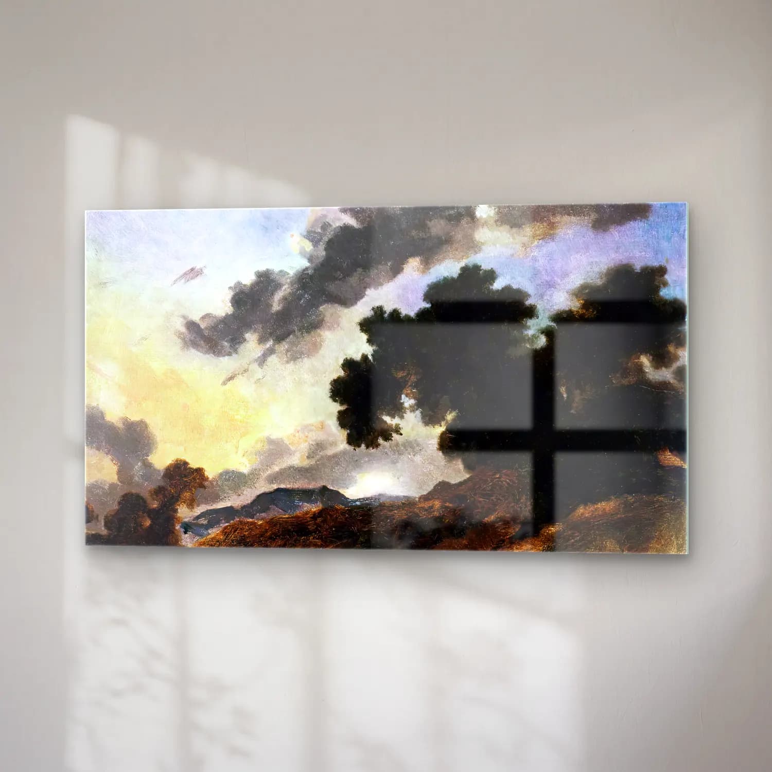 Jean-Honoré Fragonard – Mountain Landscape at Sunset cam tablo — sağ açıdan görünüm