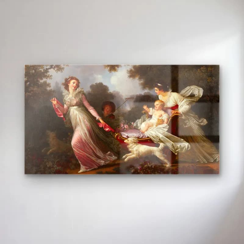 Jean-Honoré Fragonard – The Beloved Child cam tablo — Jean-Honoré Fragonard – The Beloved Child — yağlı boya anne ve çocuk