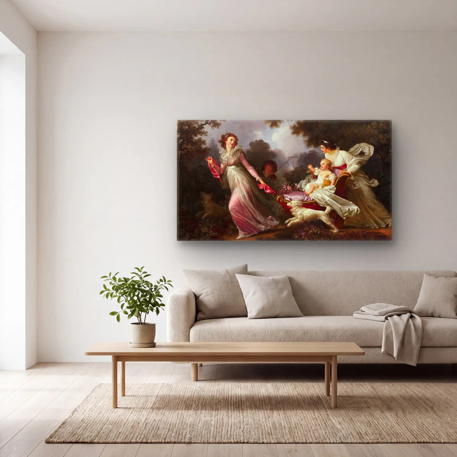 Jean-Honoré Fragonard – The Beloved Child cam tablo — açık renk salonda