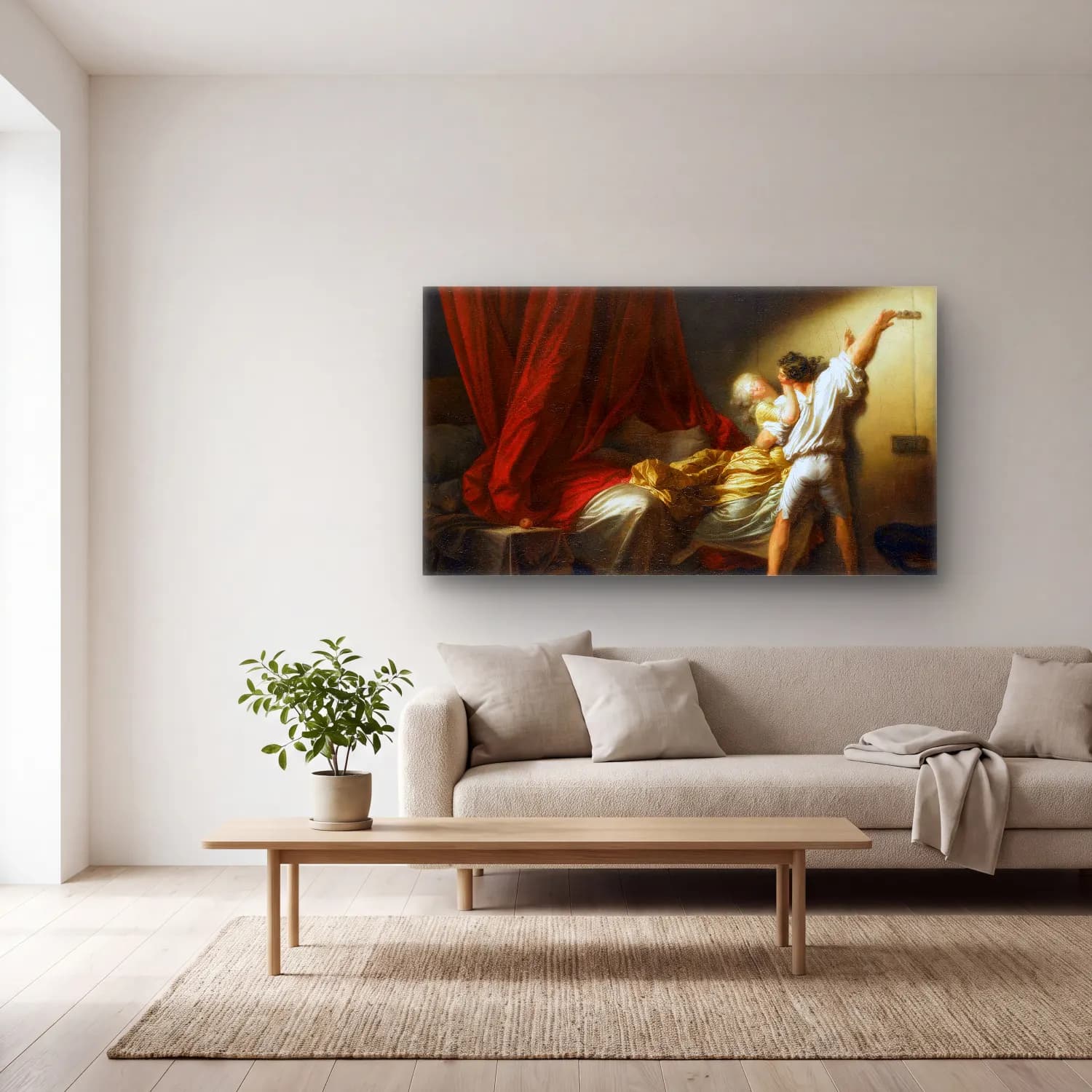 Jean-Honoré Fragonard – The Bolt cam tablo — açık renk salonda