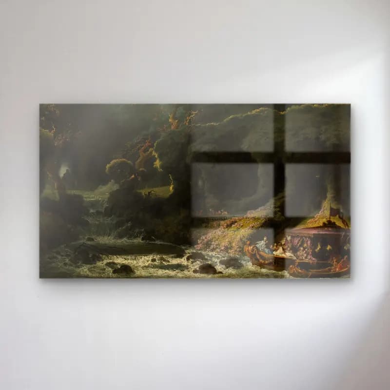 Jean-Honoré Fragonard – The Isle of Love cam tablo — Jean-Honoré Fragonard – The Isle of Love — yağlı boya kırda nehir