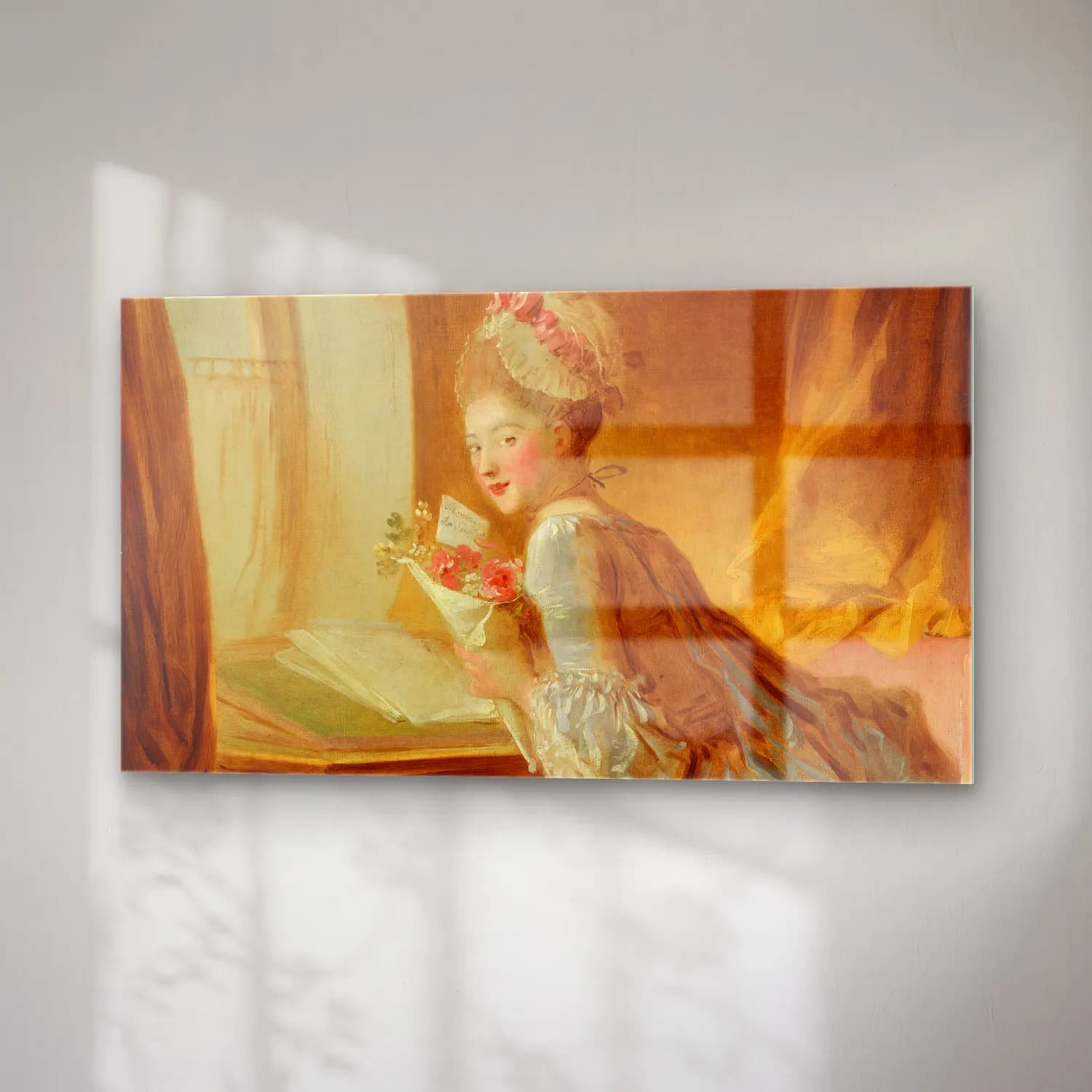 Jean-Honoré Fragonard – The Love Letter cam tablo — sağ açıdan görünüm