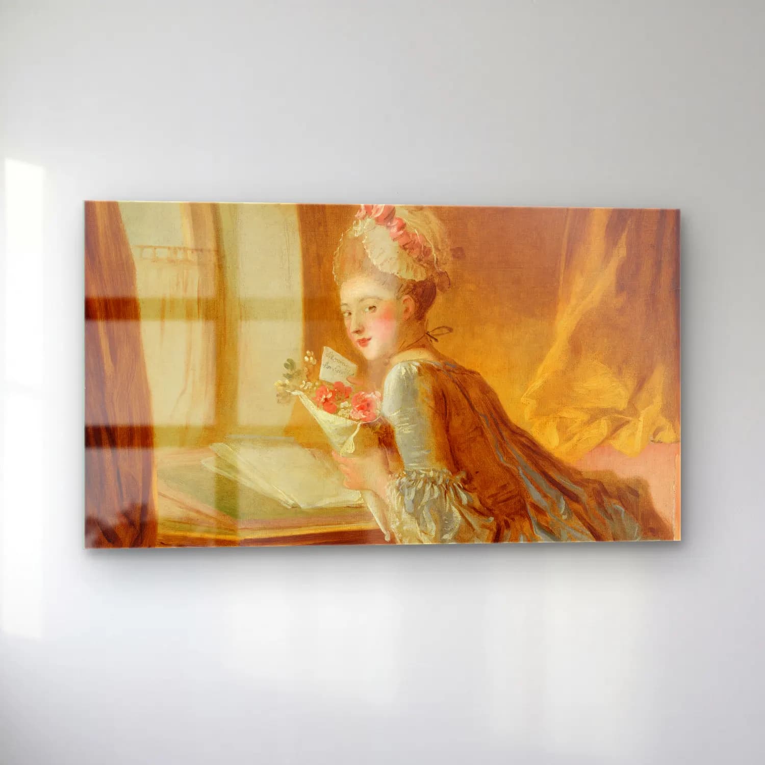Jean-Honoré Fragonard – The Love Letter cam tablo — sol açıdan görünüm