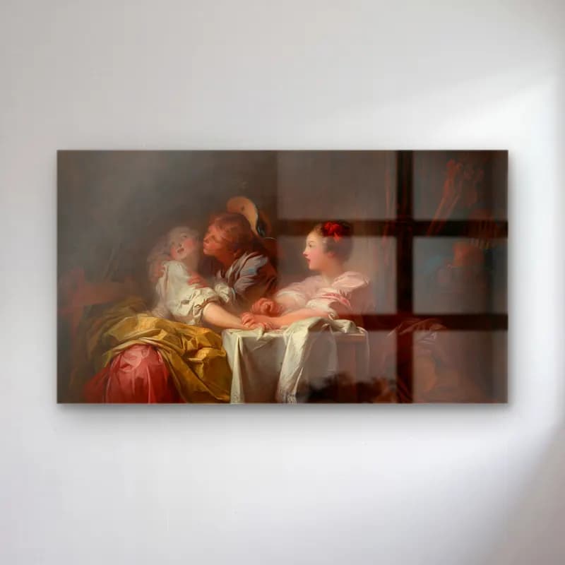 Jean-Honoré Fragonard – The Stolen Kiss cam tablo — Jean-Honoré Fragonard – The Stolen Kiss — yağlı boya aşıklar