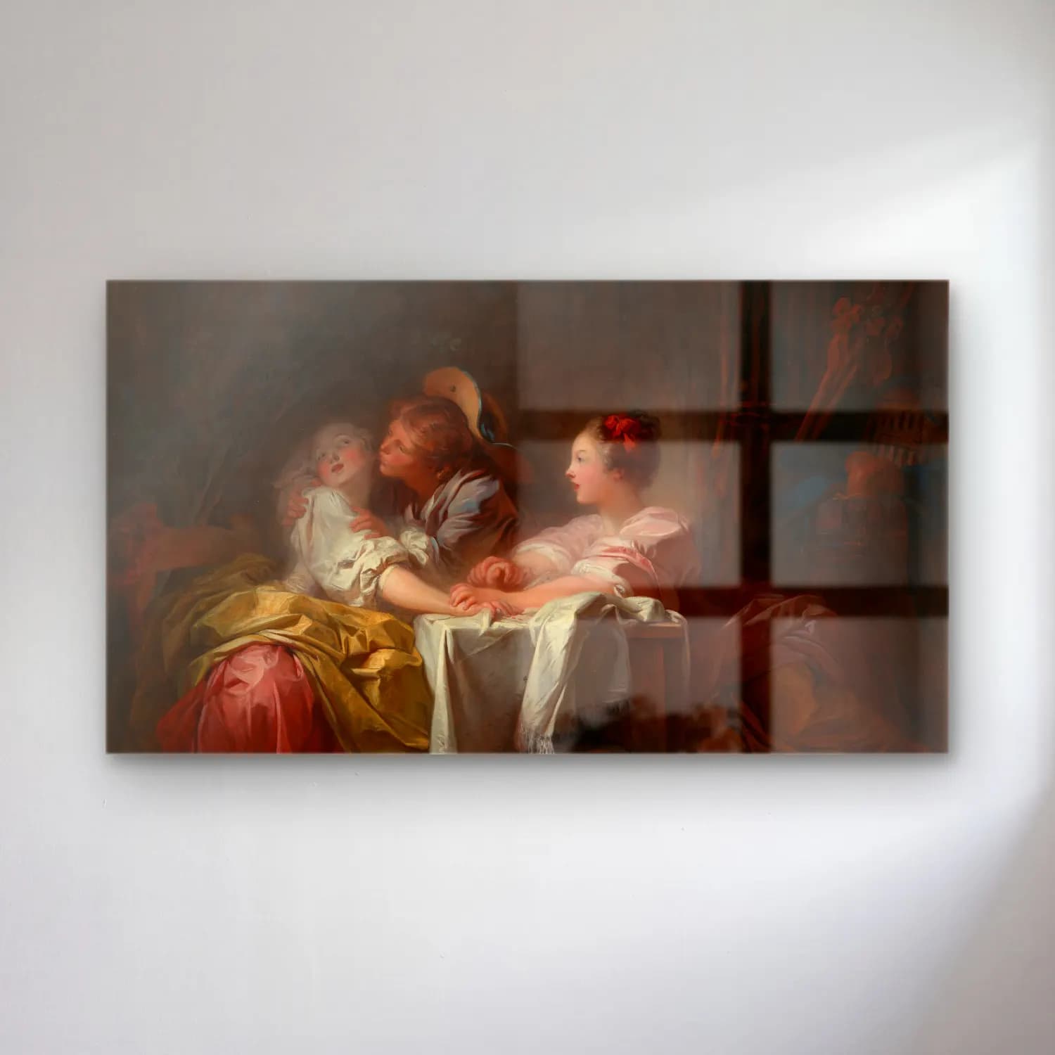 Jean-Honoré Fragonard – The Stolen Kiss cam tablo — Jean-Honoré Fragonard – The Stolen Kiss — yağlı boya aşıklar